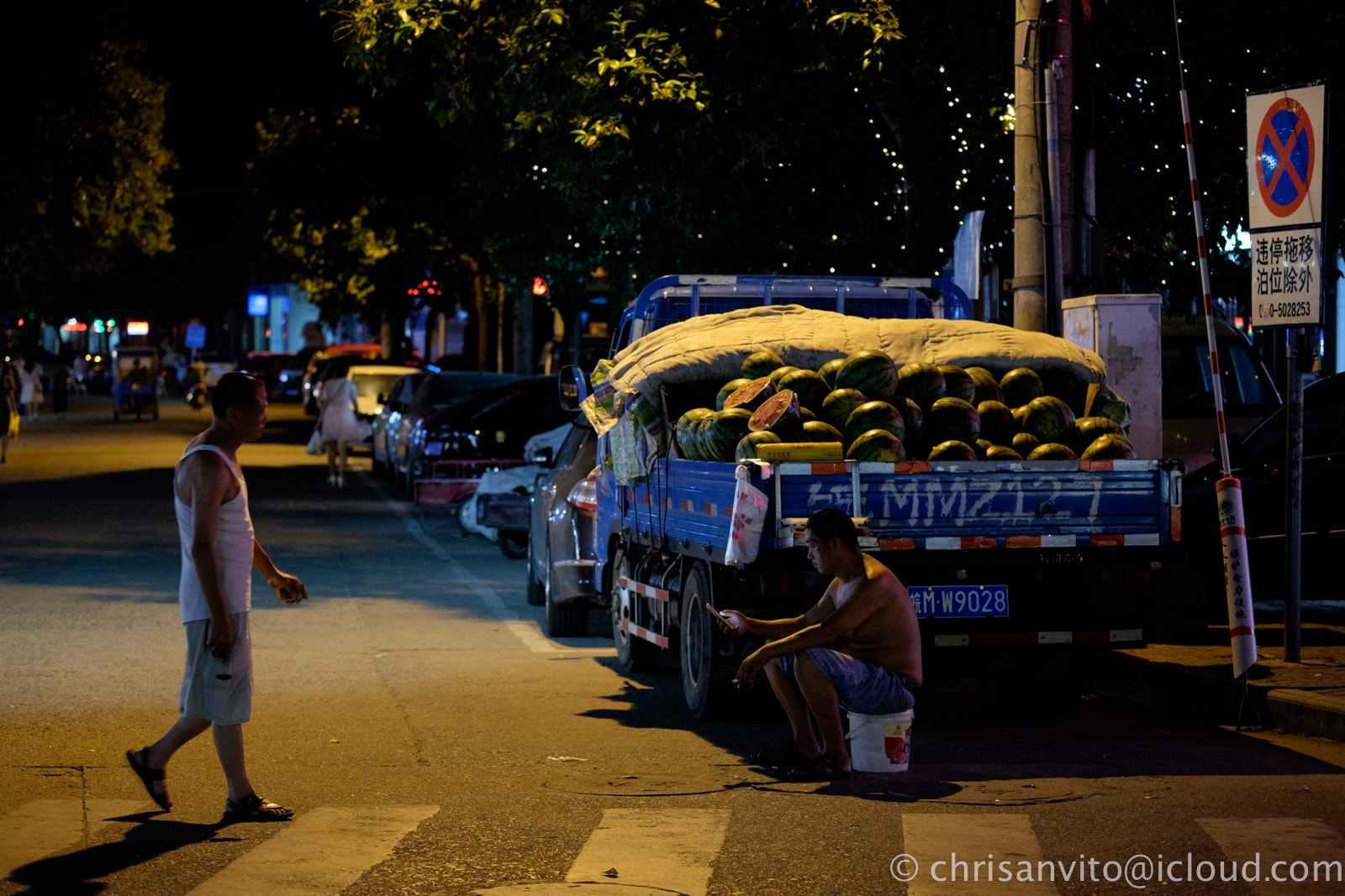 Fujifilm X-E2 + Fujifilm XF 60mm F2.4 R Macro sample photo. The watermelon farmer selling his watermelon photography