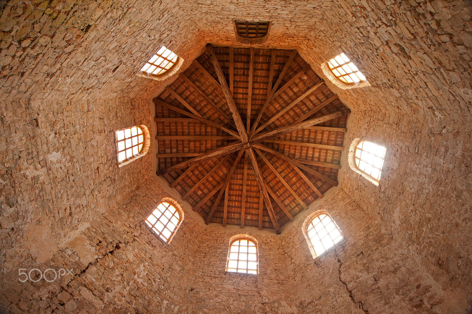 Canon EOS 400D (EOS Digital Rebel XTi / EOS Kiss Digital X) sample photo. Bell tower ceiling in porec croatia photography