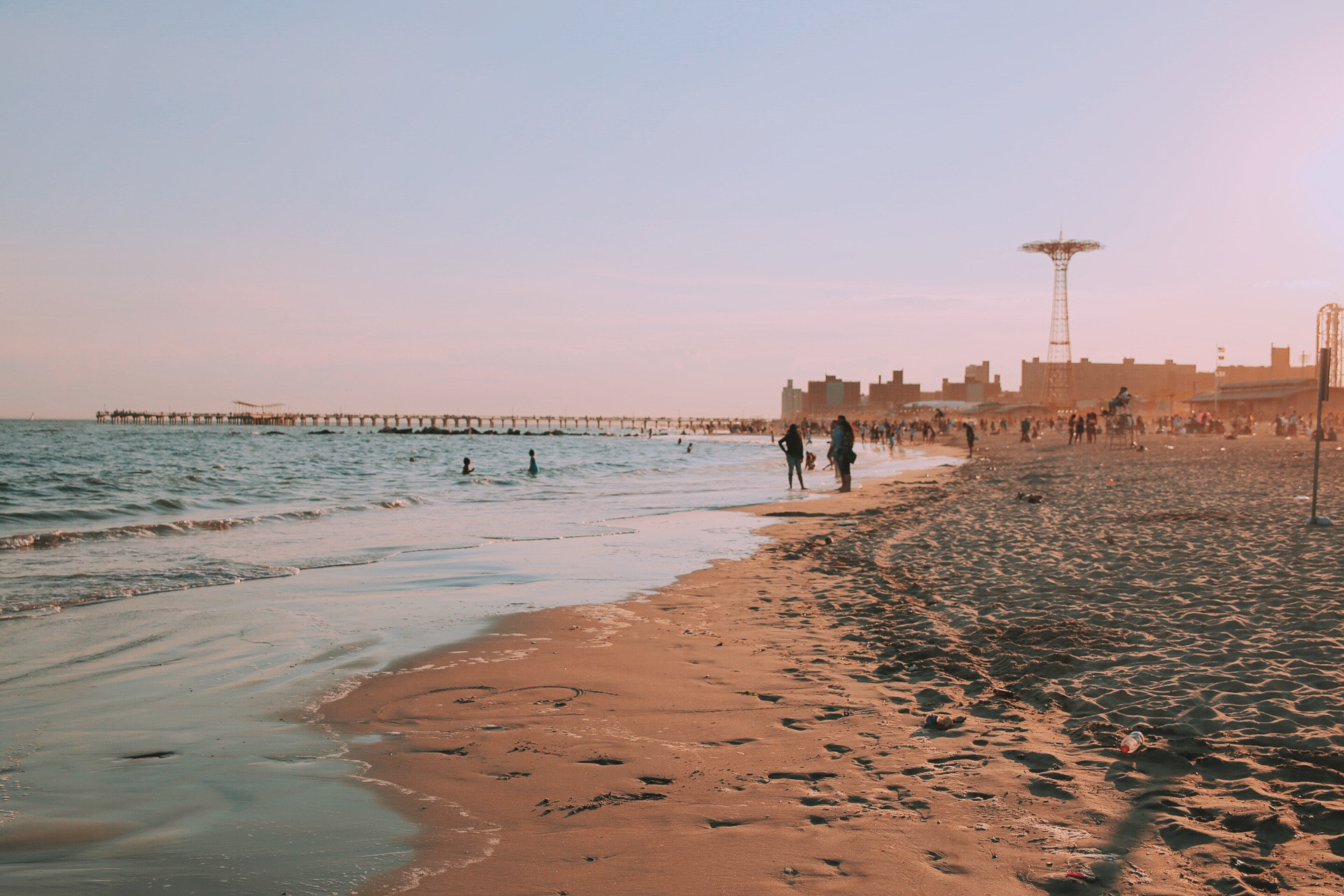 Canon 24-70mm sample photo. Coney island sunset photography