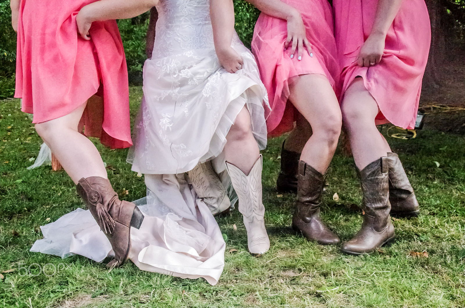 Pentax K-5 II sample photo. Pretty pink bridesmaids in boots photography