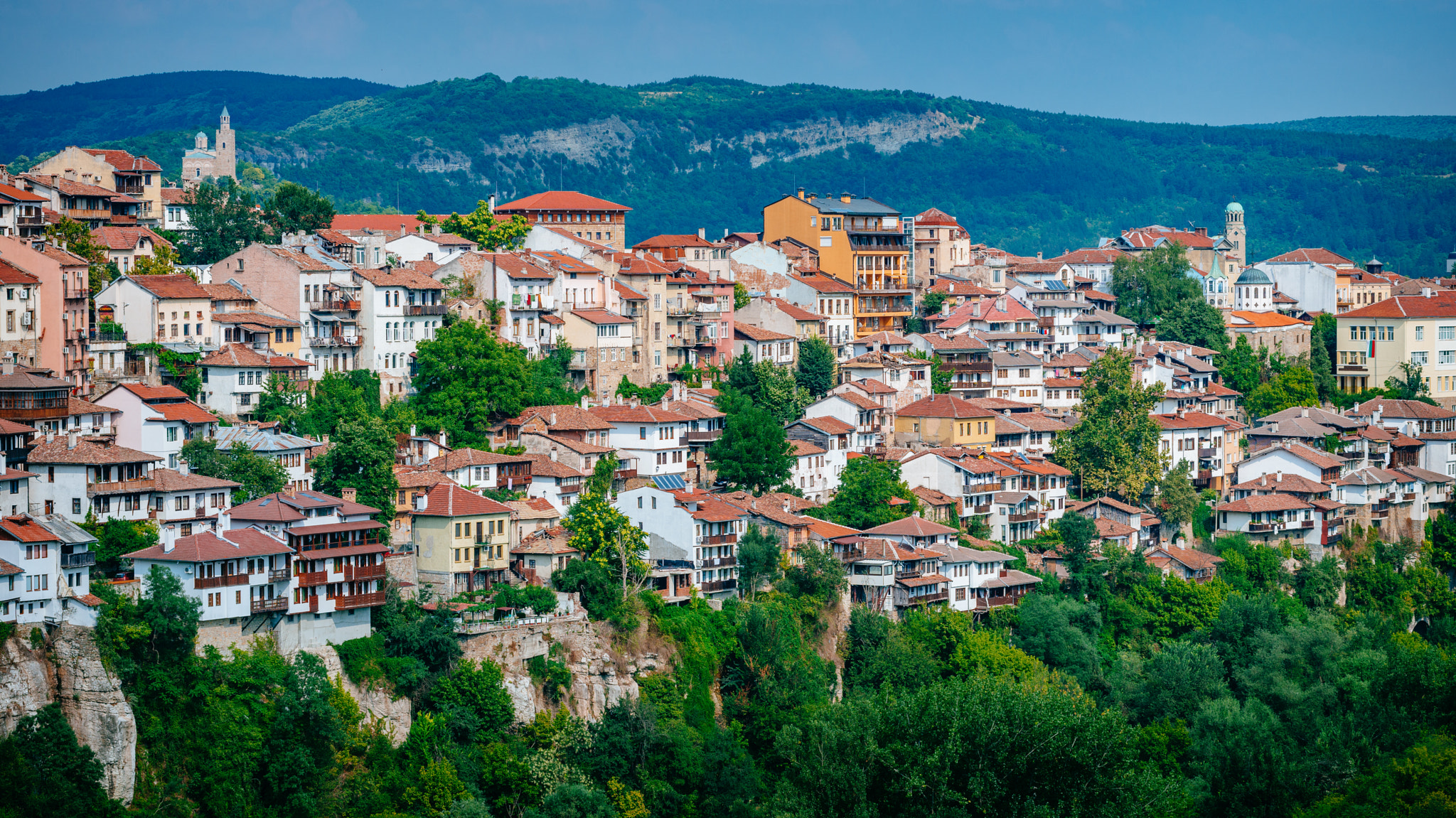 Nikon AF-Nikkor 80-200mm F2.8D ED sample photo. View of veliko tarnovo, a city in north central bu photography