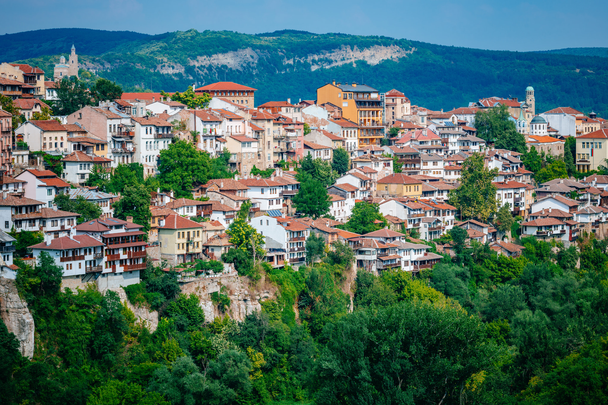 Nikon AF-Nikkor 80-200mm F2.8D ED sample photo. View of veliko tarnovo, a city in north central bu photography
