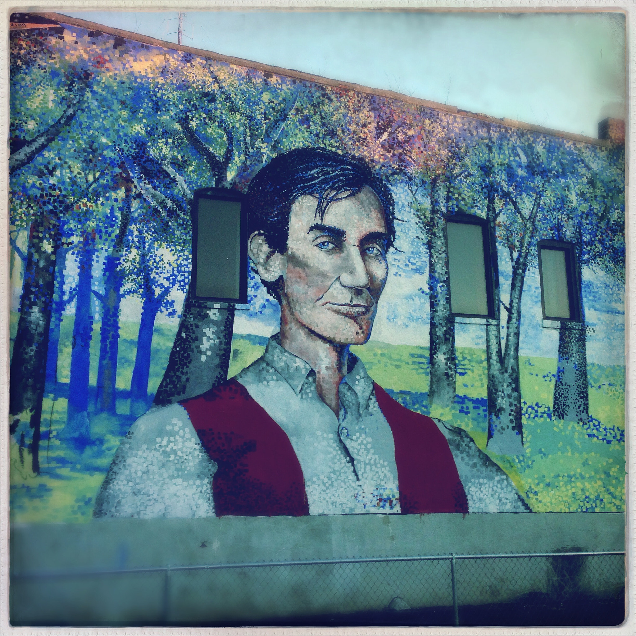 Hipstamatic 275 sample photo. Mural of abraham lincoln in springfield, illinois. photography