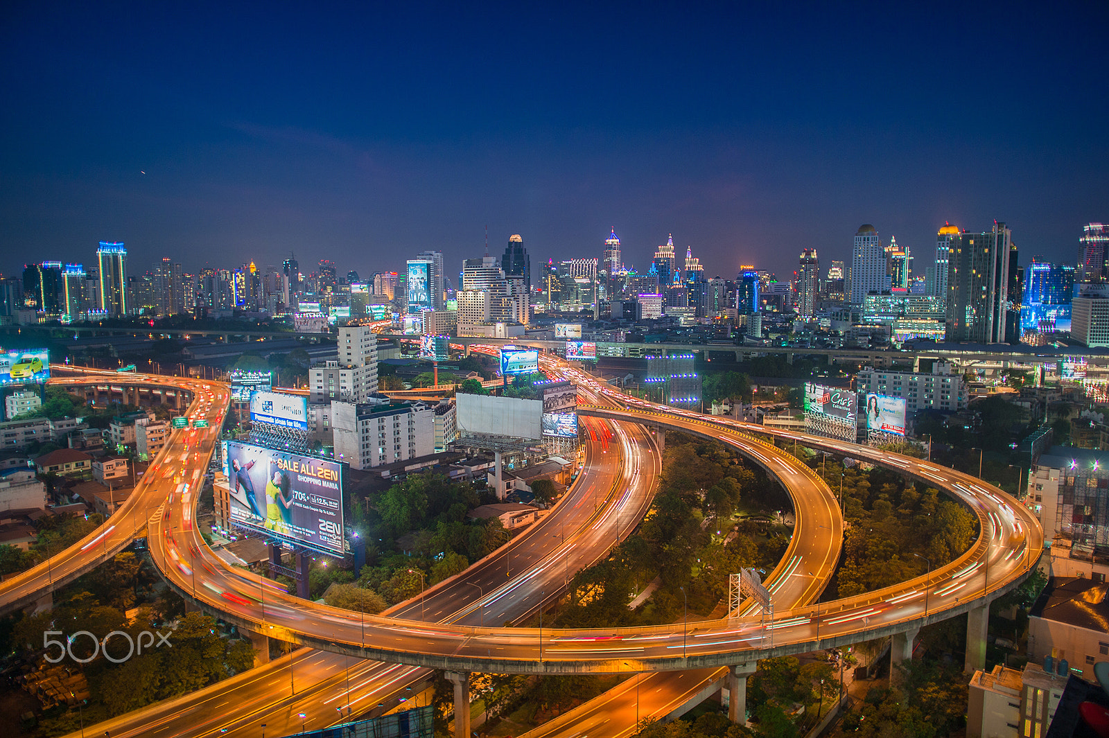 Nikon AF-S Nikkor 24mm F1.4G ED sample photo. Top view bangkok city at night,thailand photography