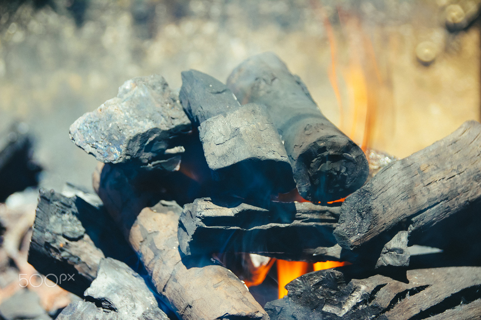 Sigma 18-250mm F3.5-6.3 DC OS HSM sample photo. Wood charcoal and fire flames photography