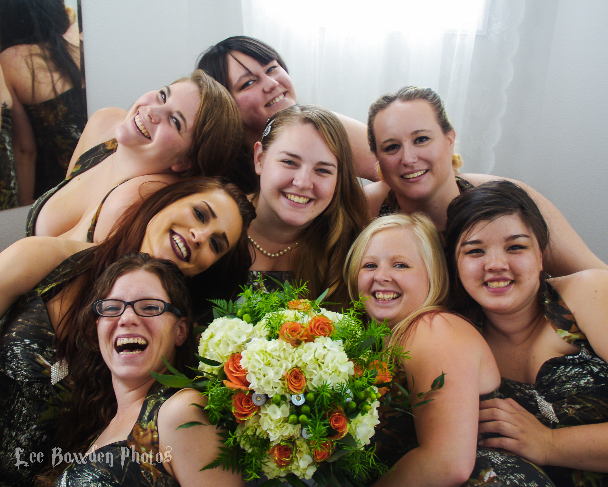 Tamron AF 18-200mm F3.5-6.3 XR Di II LD Aspherical (IF) Macro sample photo. The camo wedding bridesmaids photography