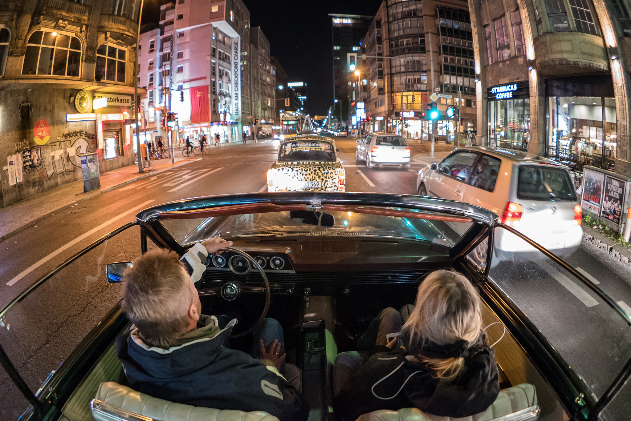 FE 16mm F3.5 Fisheye sample photo. Cruising through berlin at night photography