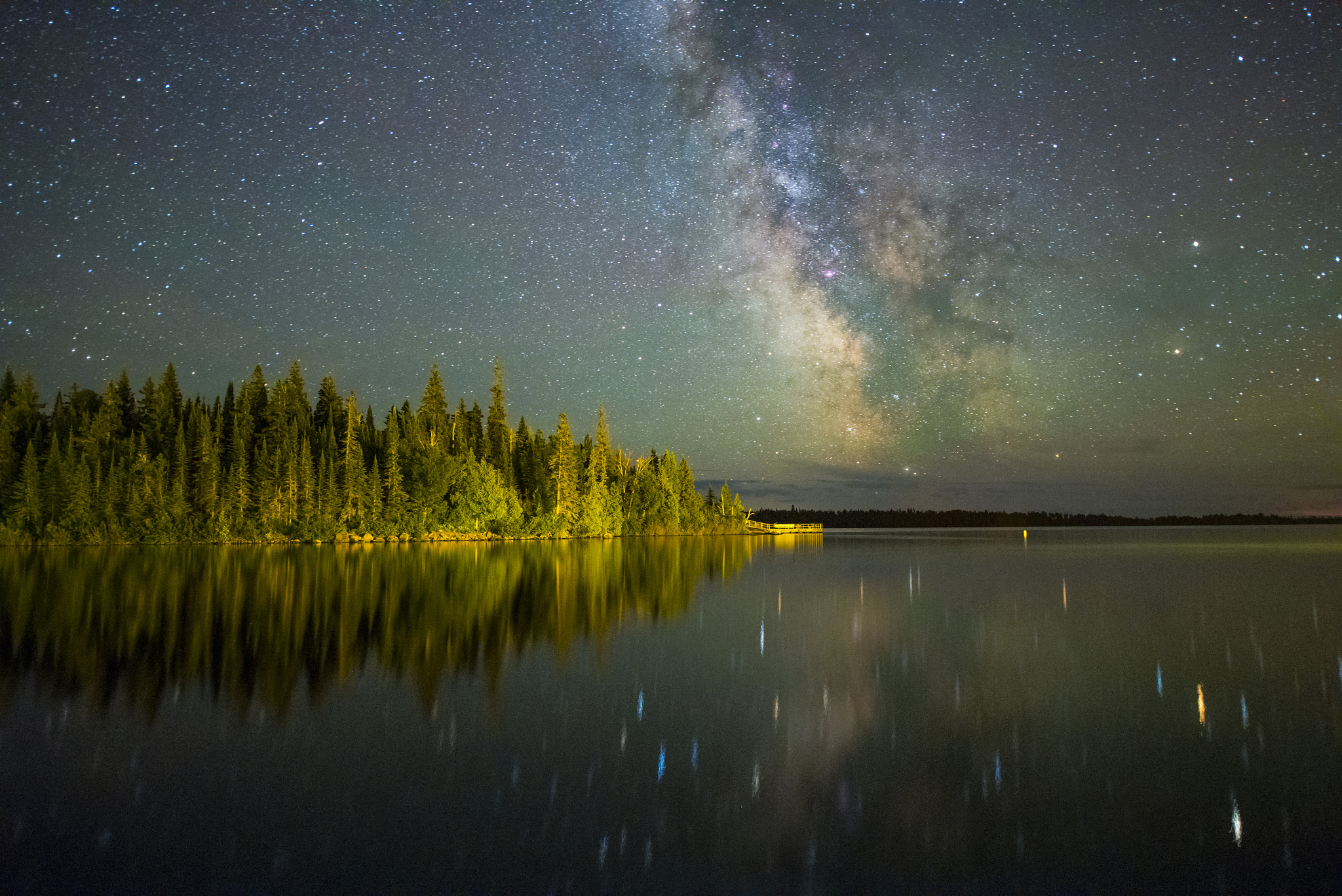 Nikon D810A sample photo. Milky way over isle royale photography