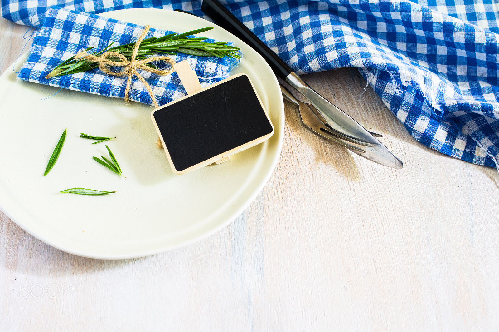 Sony SLT-A55 (SLT-A55V) sample photo. Table setting with rosemary photography