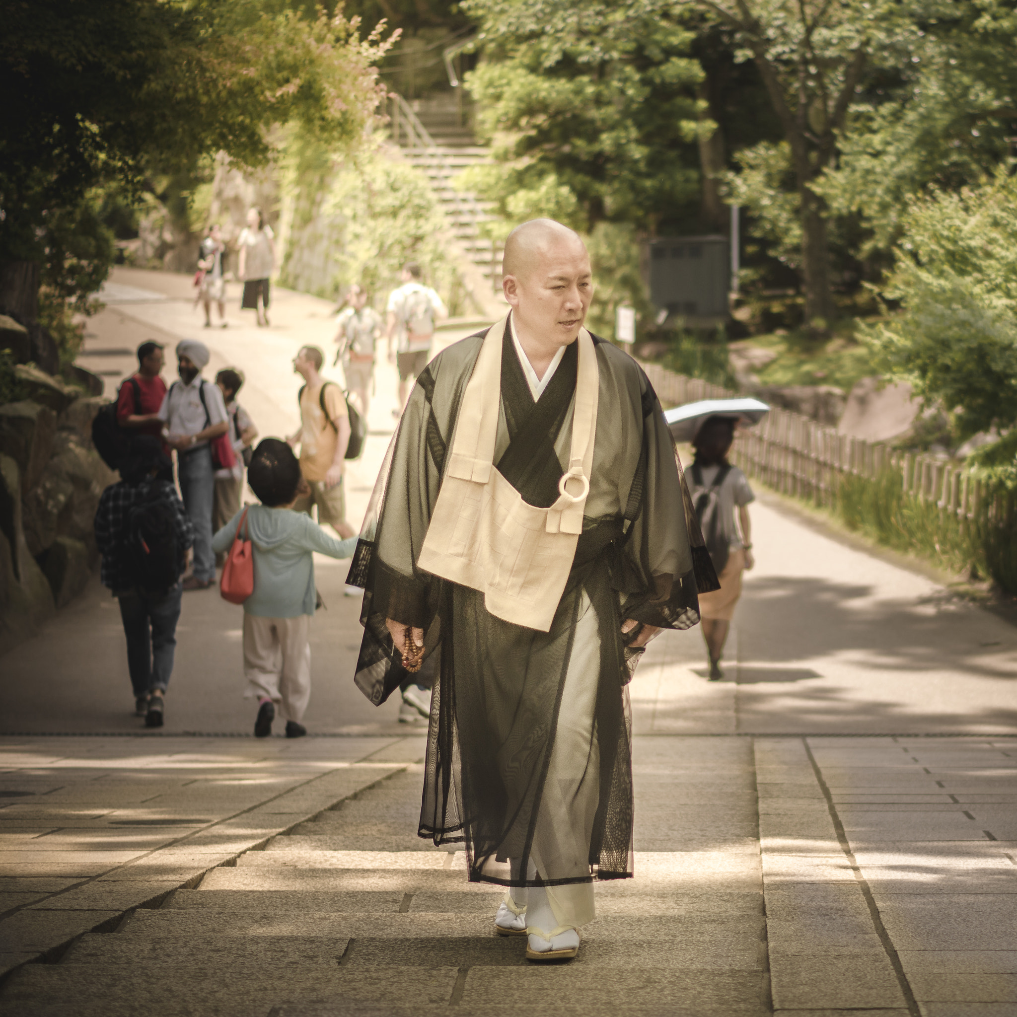 Pentax K-S1 + Pentax smc DA 50mm F1.8 sample photo. Japanese monk photography