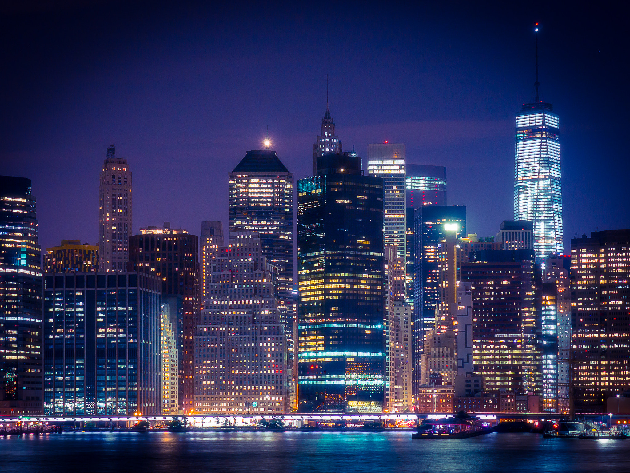 Panasonic Lumix DMC-GX7 sample photo. Manhattan night from brooklyn heights photography