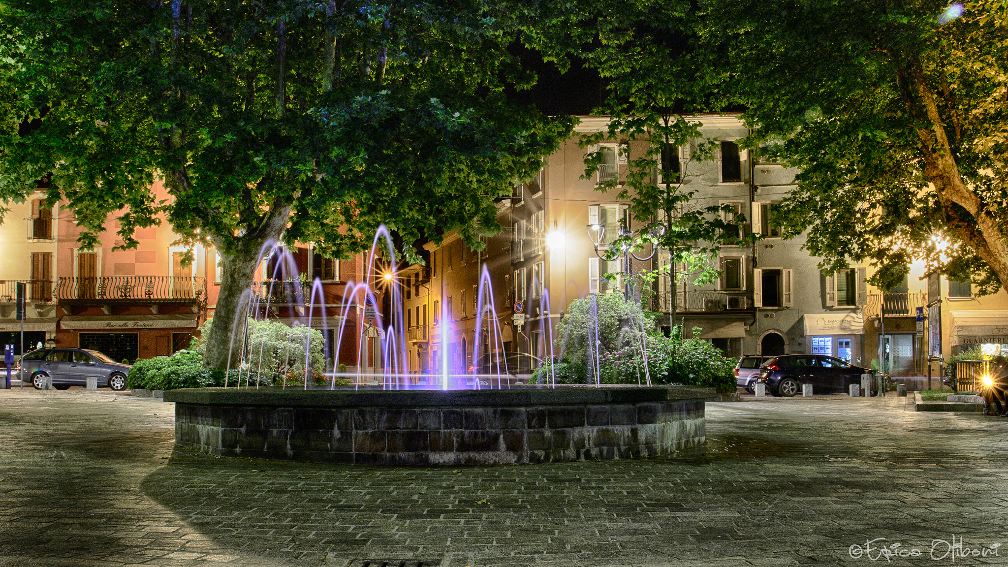 Canon EF 24-105mm F3.5-5.6 IS STM sample photo. Colored fountain photography