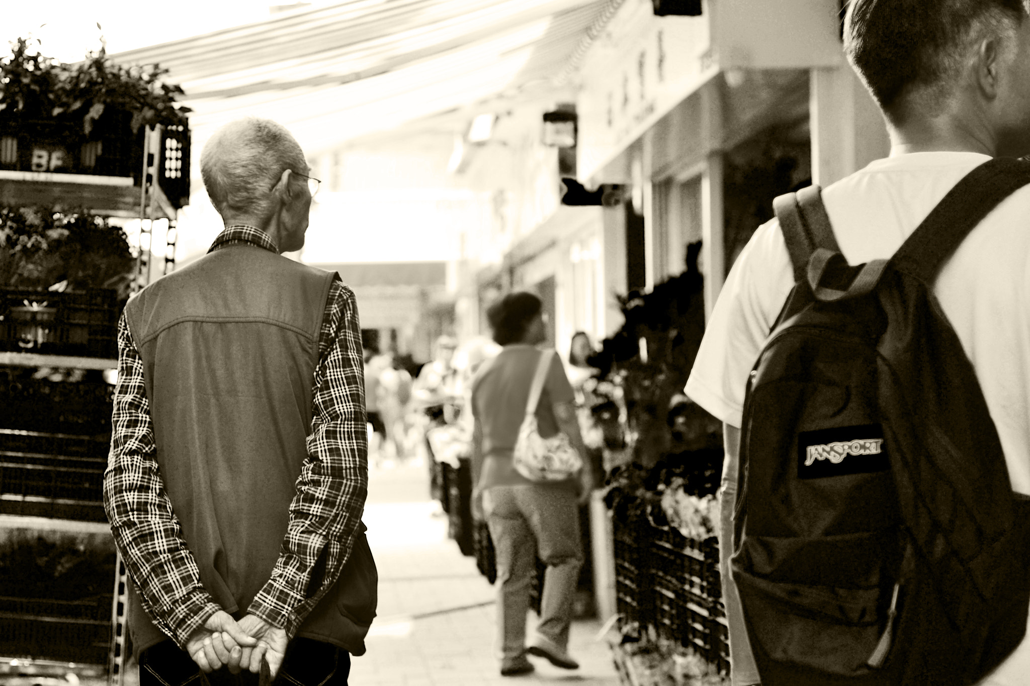 Nikon D3100 sample photo. Old man at the flower market photography