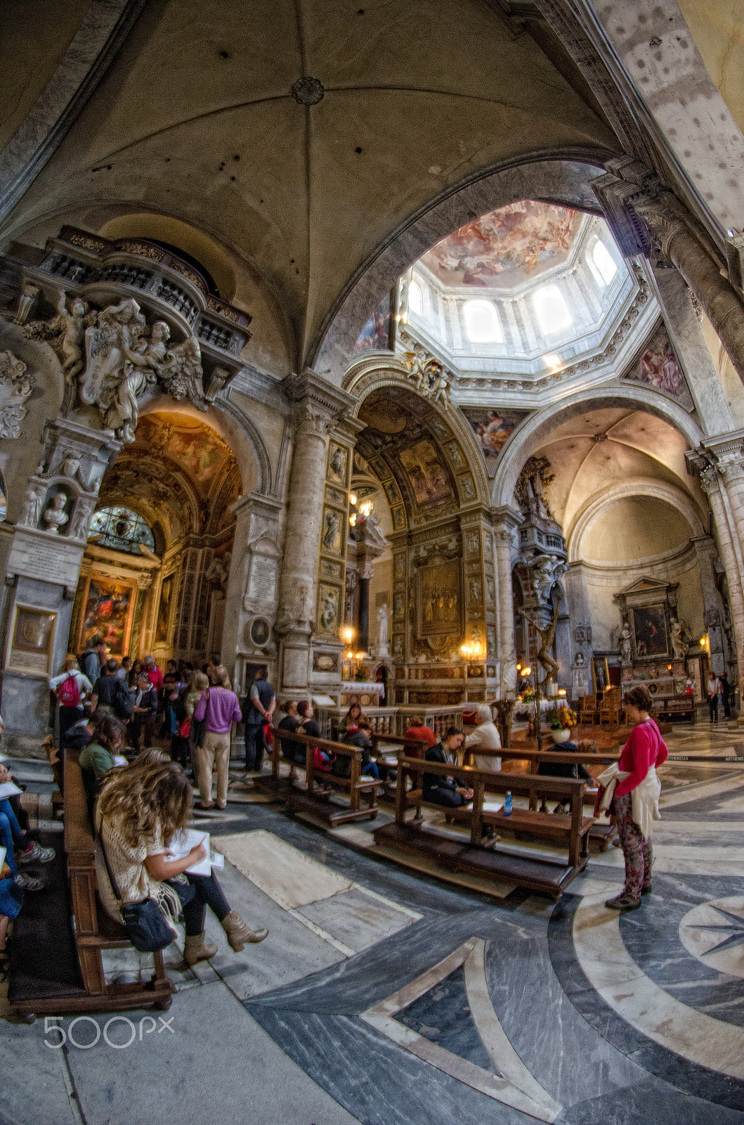 Nikon D7000 + Samyang 8mm F3.5 Aspherical IF MC Fisheye sample photo. Santa maria del popolo photography