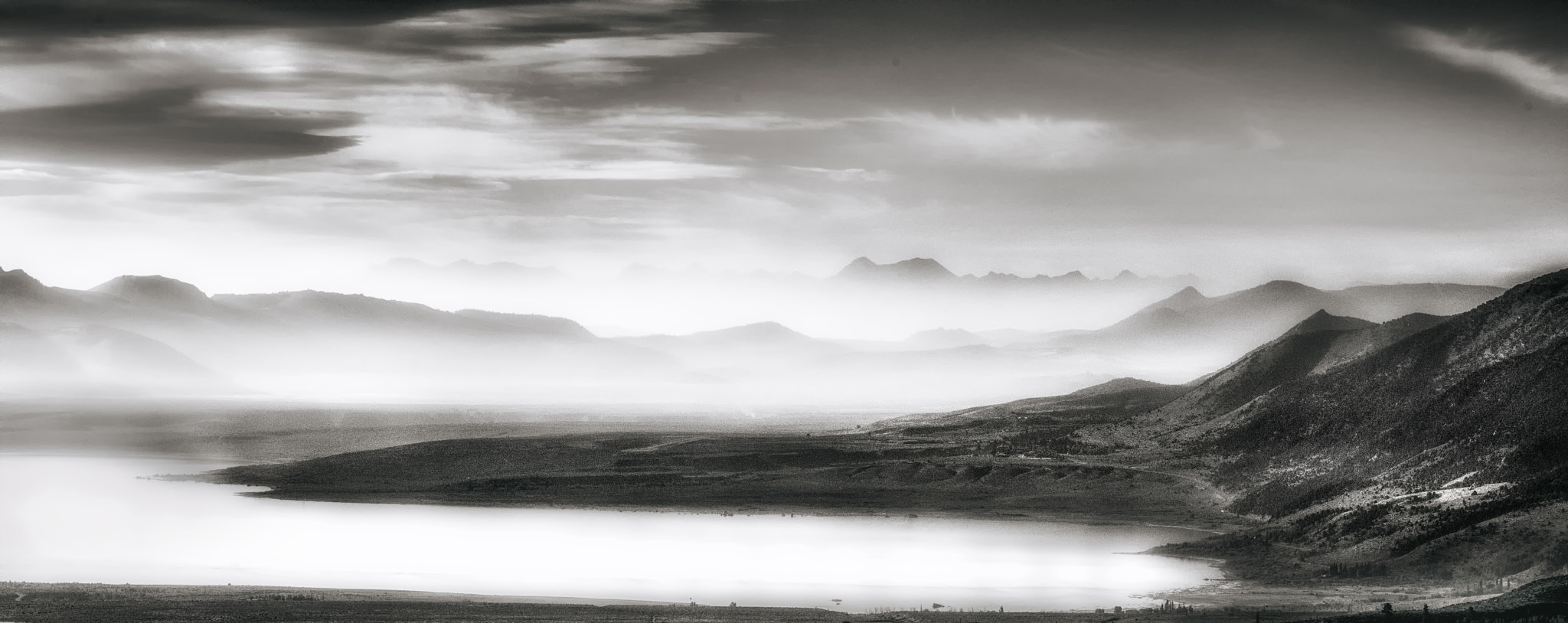 Pentax 645D sample photo. Morning mist, mono lake, ca, photography