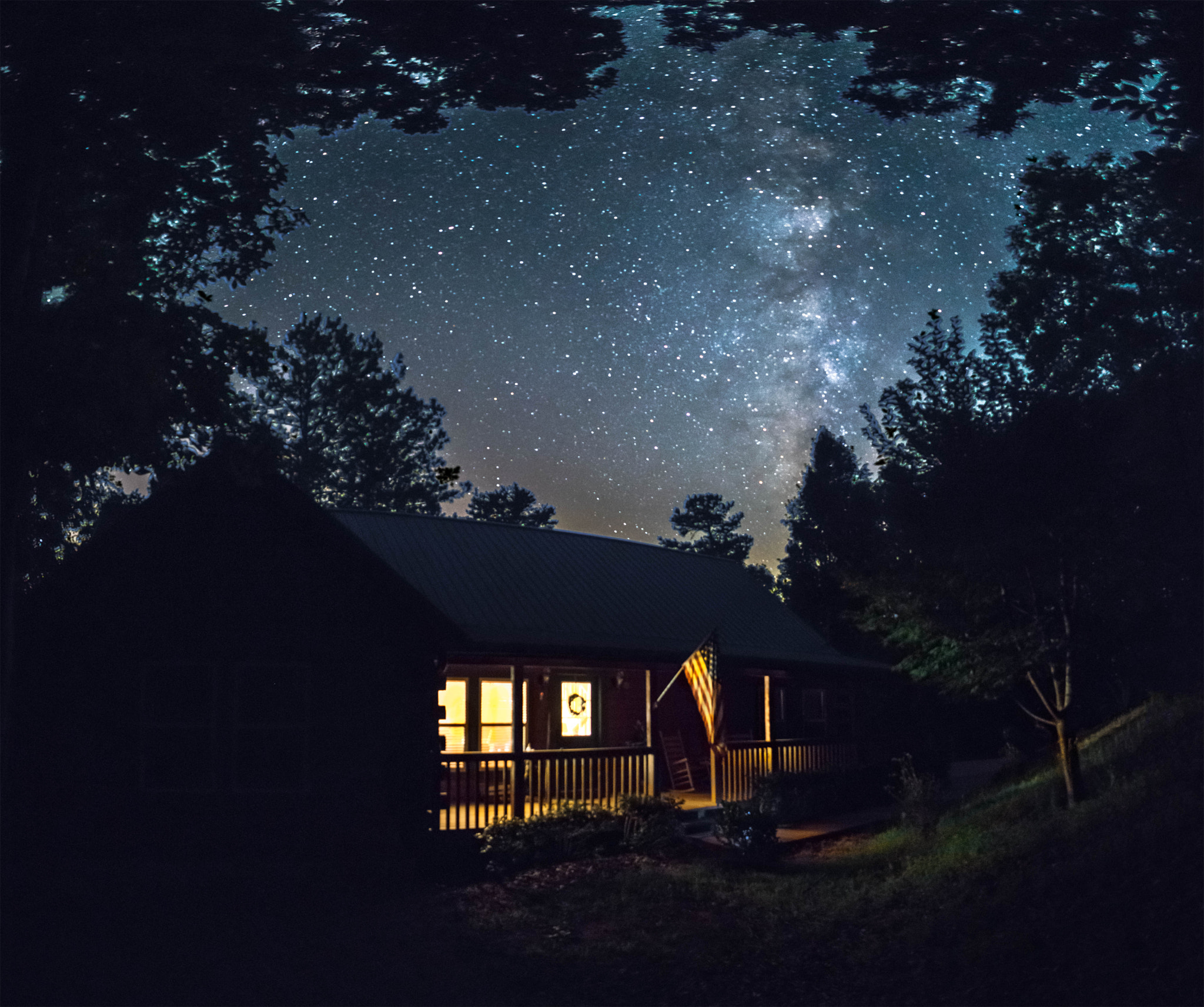 Samyang 16mm F2 ED AS UMC CS sample photo. Stars in the woods photography