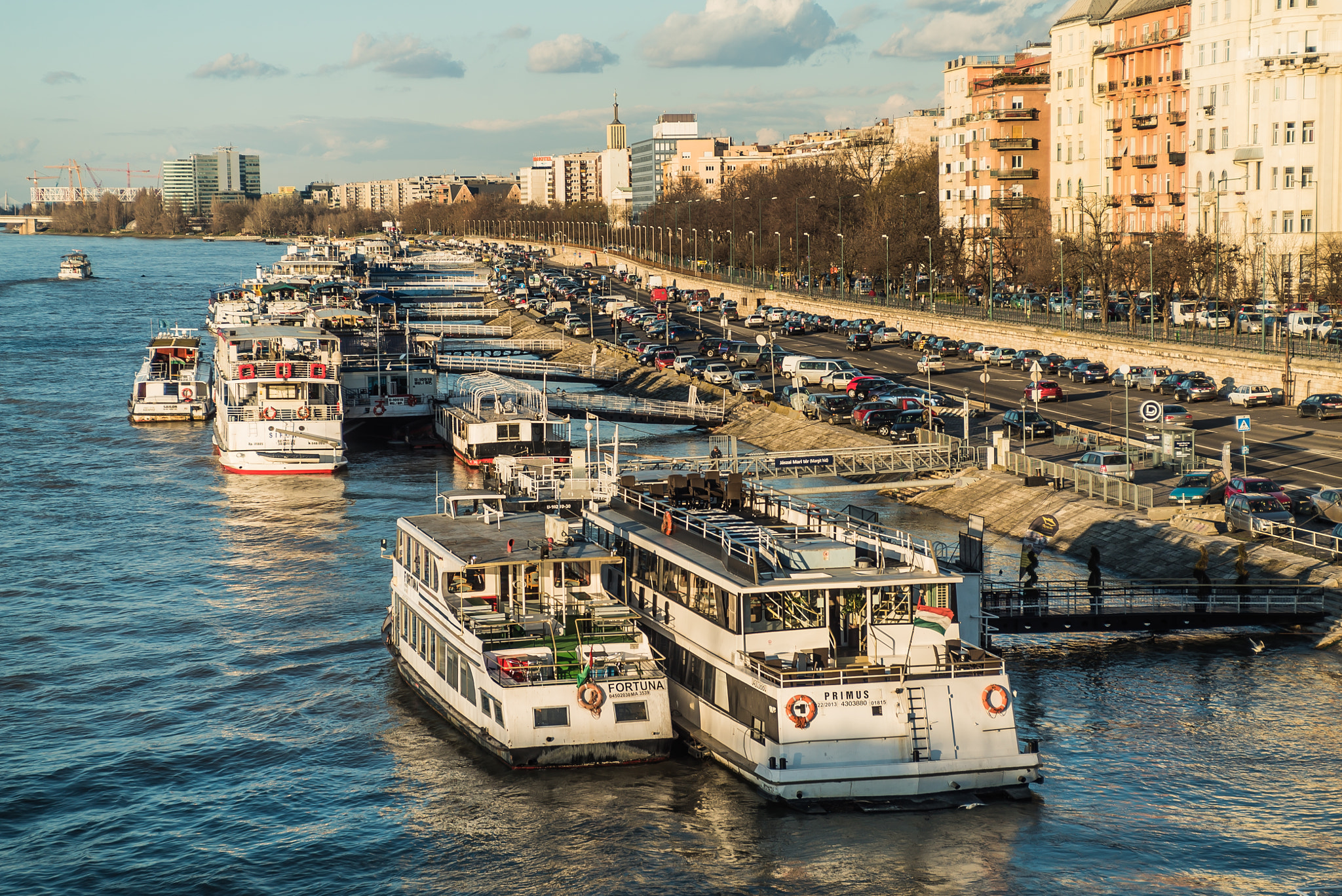 Sony a7S sample photo. Budapest river boats photography