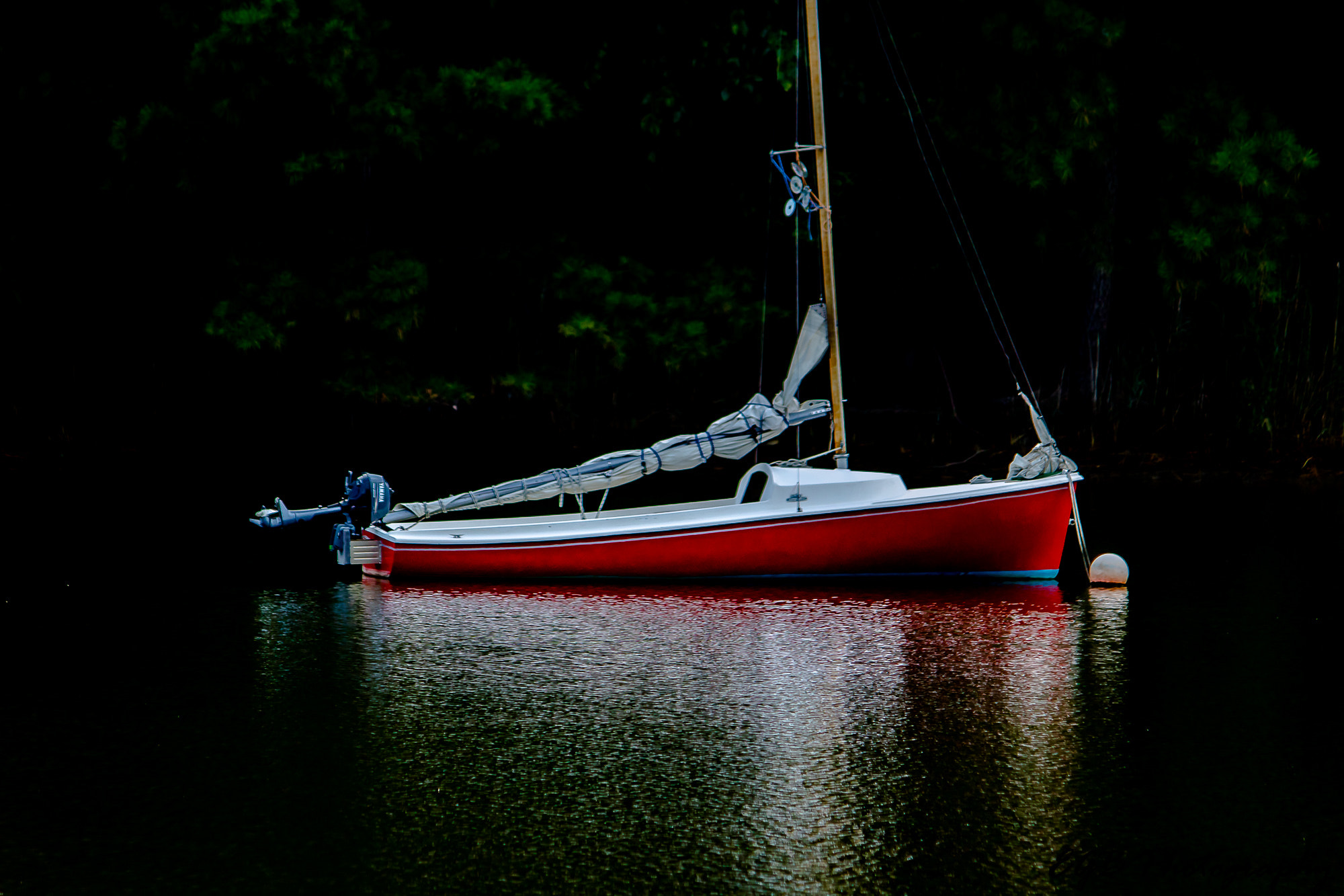Canon EOS 750D (EOS Rebel T6i / EOS Kiss X8i) + Canon EF-S 55-250mm F4-5.6 IS sample photo. Little red boat photography