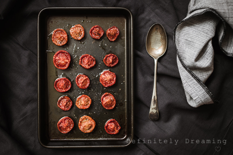 Sony a99 II + Sigma 30mm F1.4 EX DC HSM sample photo. Slow roasted cherry tomatoes from above photography