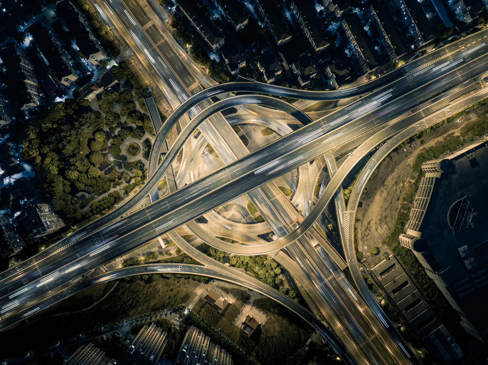 DJI FC550RAW + OLYMPUS M.12mm F2.0 sample photo. Interchange in shanghai aerial shot photography