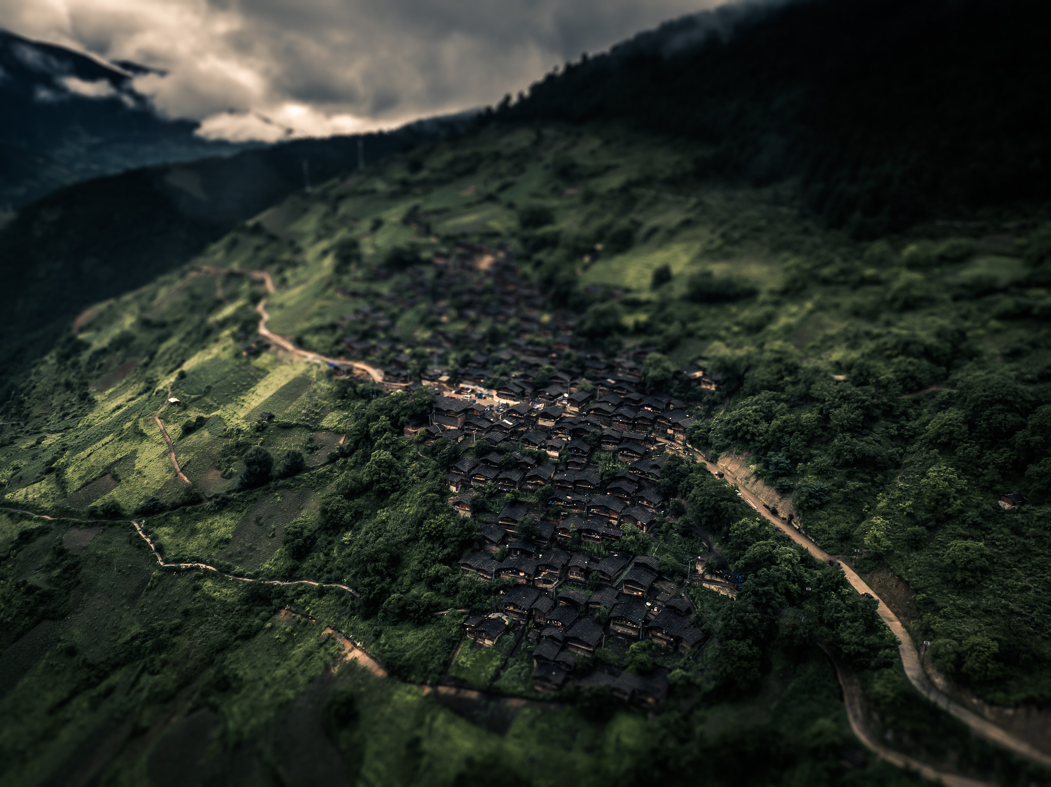 DJI FC550 + OLYMPUS M.12mm F2.0 sample photo. China old village aerial shot photography