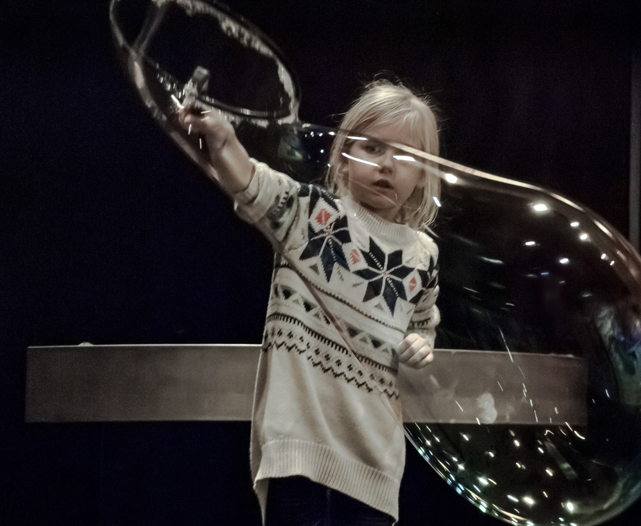 Nikon D3000 sample photo. Bubble wand photography