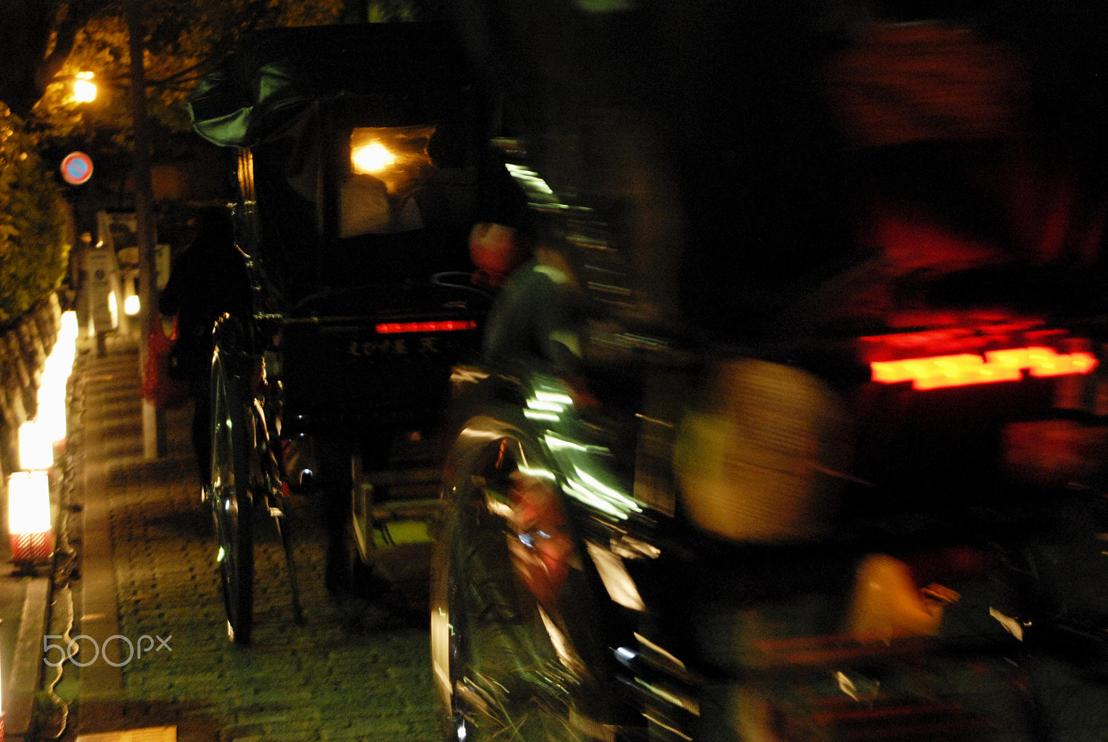 Nikon D200 sample photo. Nightof kyoto 2 rickshaw photography