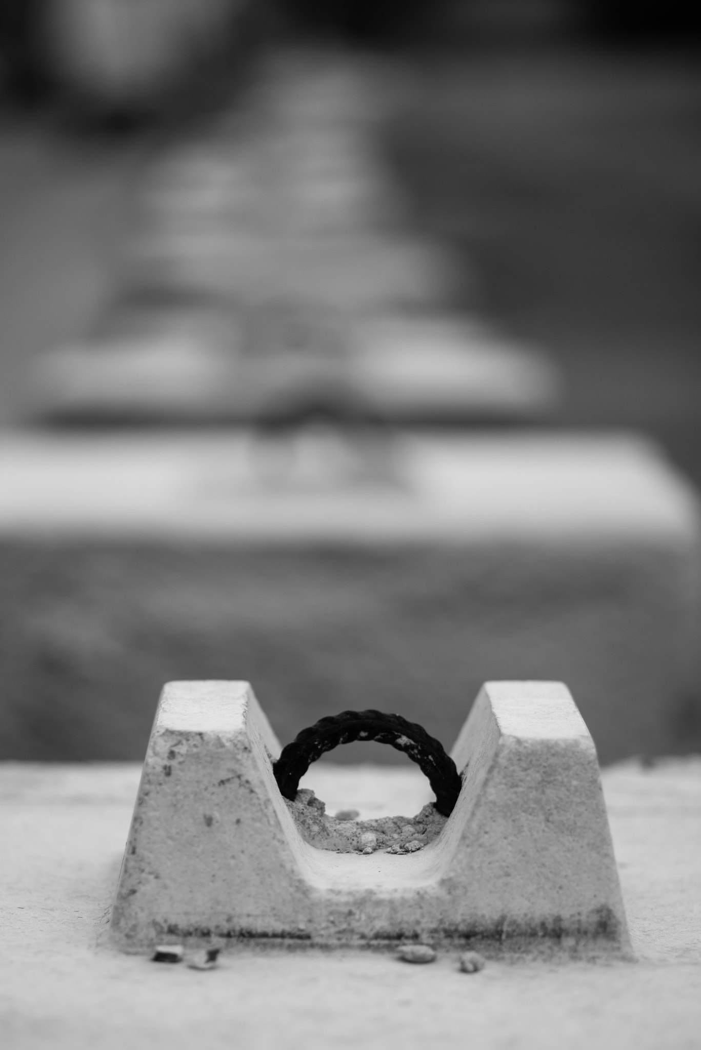 Nikon D750 + Nikon AF Nikkor 105mm F2D DC sample photo. Concrete blocks with hooks photography