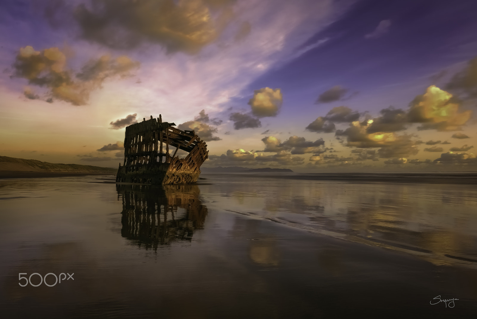 Samyang 12mm F2.8 ED AS NCS Fisheye sample photo. Shipwreck sunset photography
