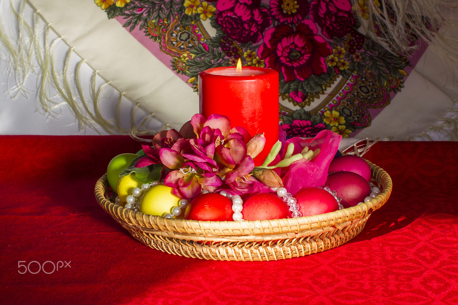 Canon EOS-1D Mark IV sample photo. Easter composition in russian style - christianity - painted egg photography