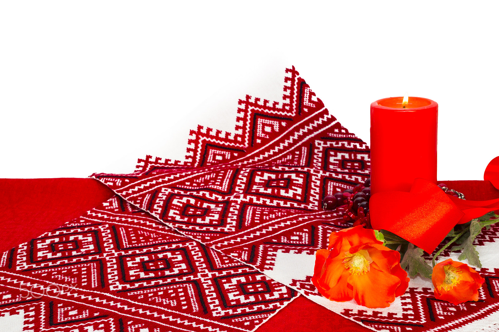 Canon EOS-1D Mark IV sample photo. Red candle, towel in russian or ukrainian-style with a national photography