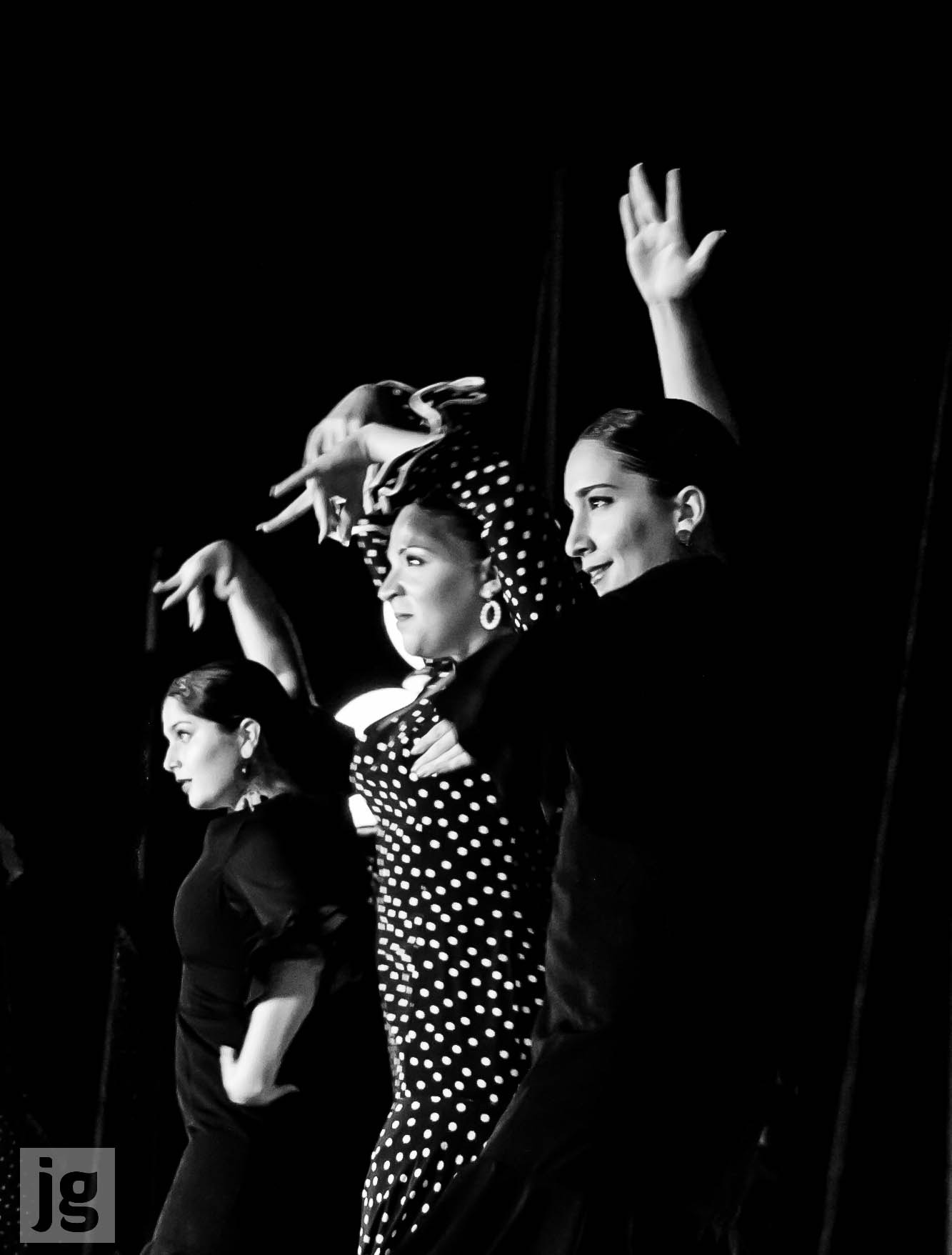 Canon EOS 450D (EOS Rebel XSi / EOS Kiss X2) + Sigma 24-70mm F2.8 EX DG Macro sample photo. Flamenco dancers trio photography