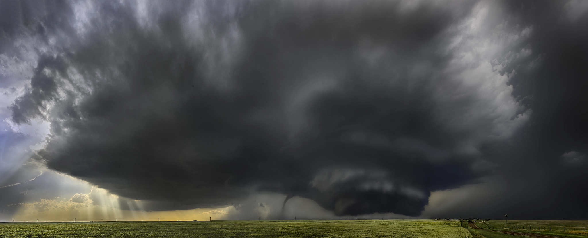 Nikon D5 sample photo. Panorama of dodge city kansas tornado photography