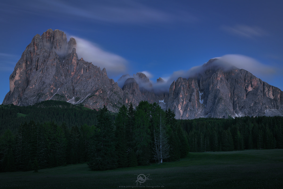 24-70mm F4 OSS sample photo. Dolomites in blue photography