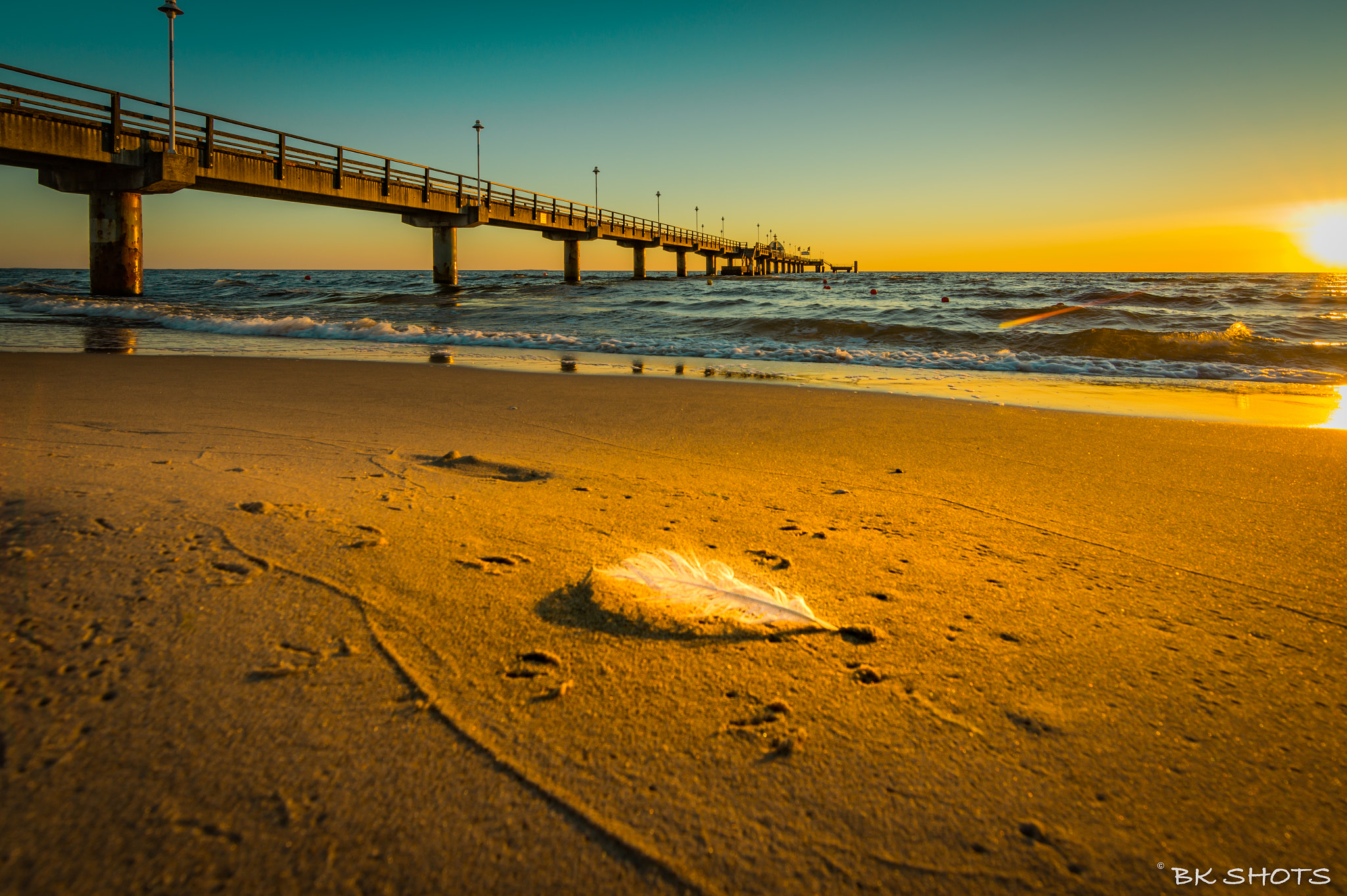 Sony SLT-A58 + 20mm F2.8 sample photo. Feather in sunrise photography