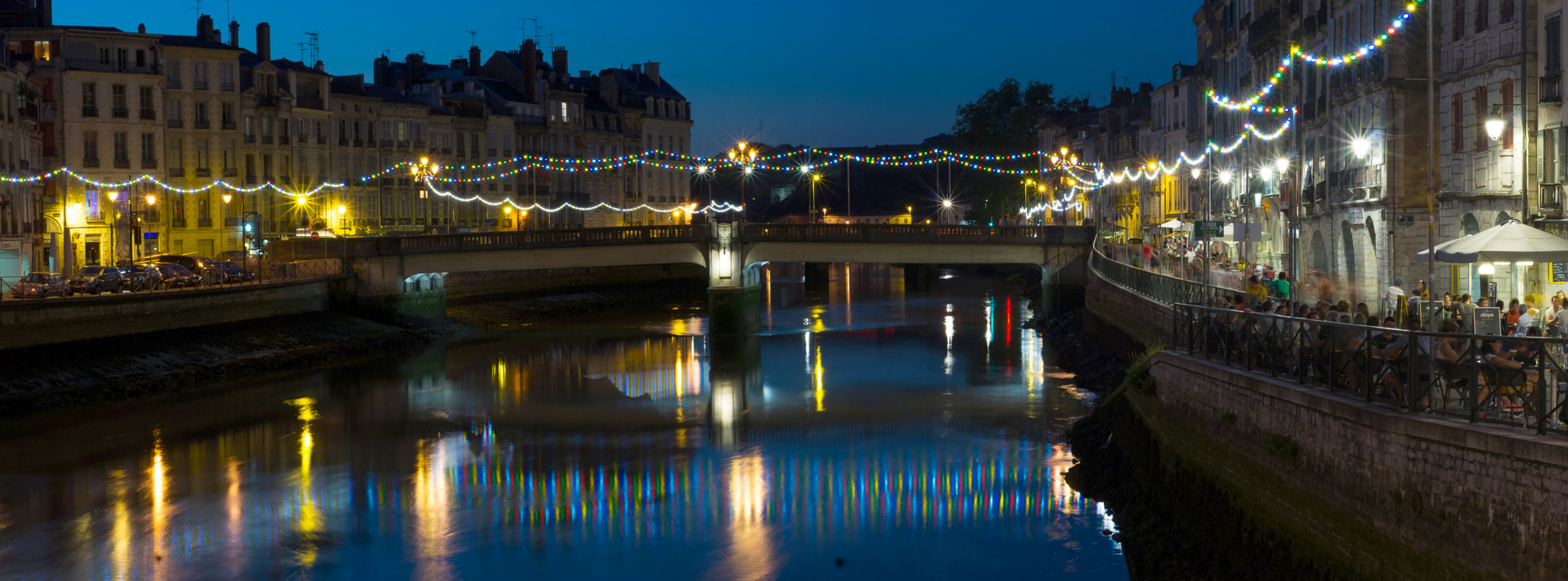 Sony Alpha NEX-5 + E 50mm F1.8 OSS sample photo. Bayonne by night photography