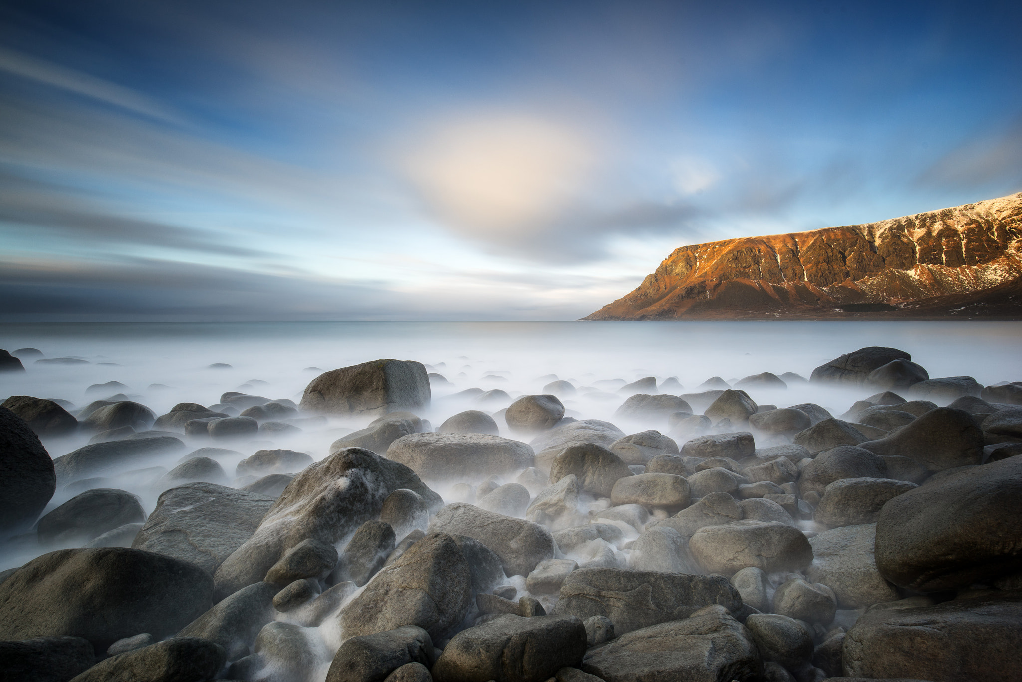 Sony a7R sample photo. Sunset at unstad beach photography