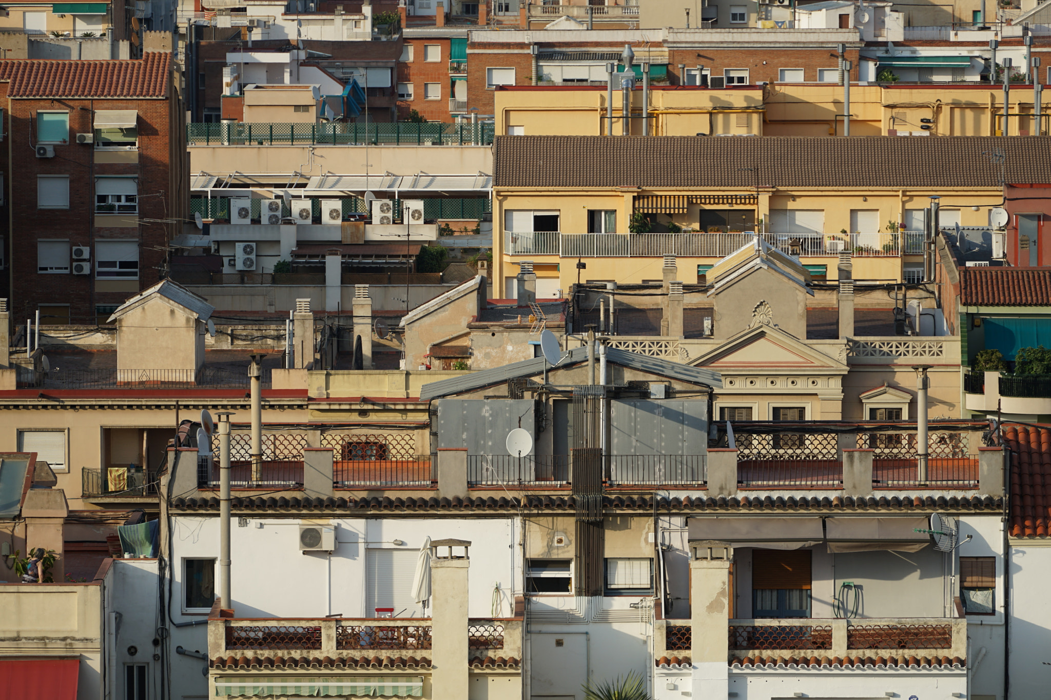 Sony a7 II + Sony FE 70-300mm F4.5-5.6 G OSS sample photo. Barcelona roofscape photography