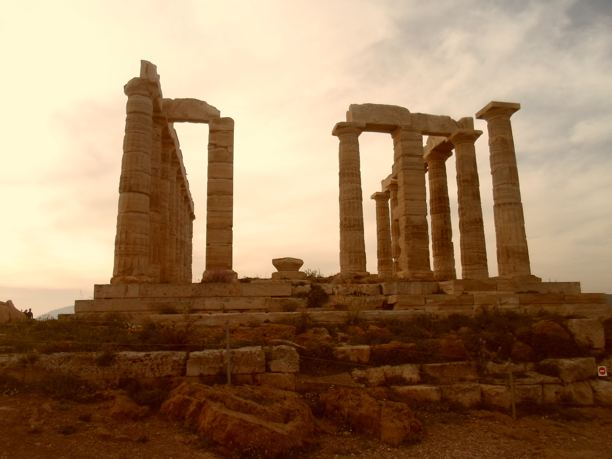 Samsung ST77 / ST79 sample photo. Sounion's sunset photography