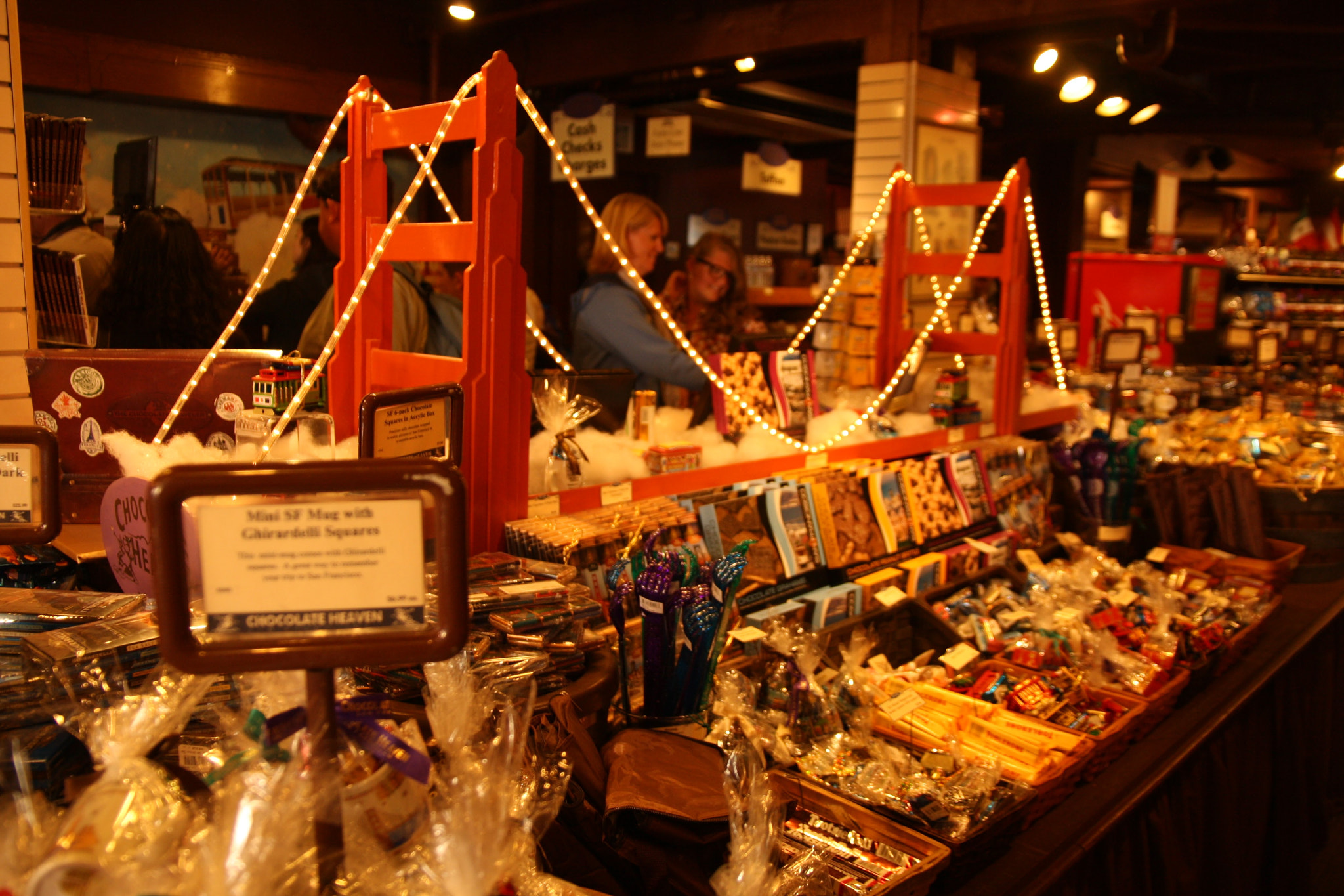 Sigma 17-70mm F2.8-4 DC Macro OS HSM sample photo. Golden gate bridge made from ghirardeli chocolates photography