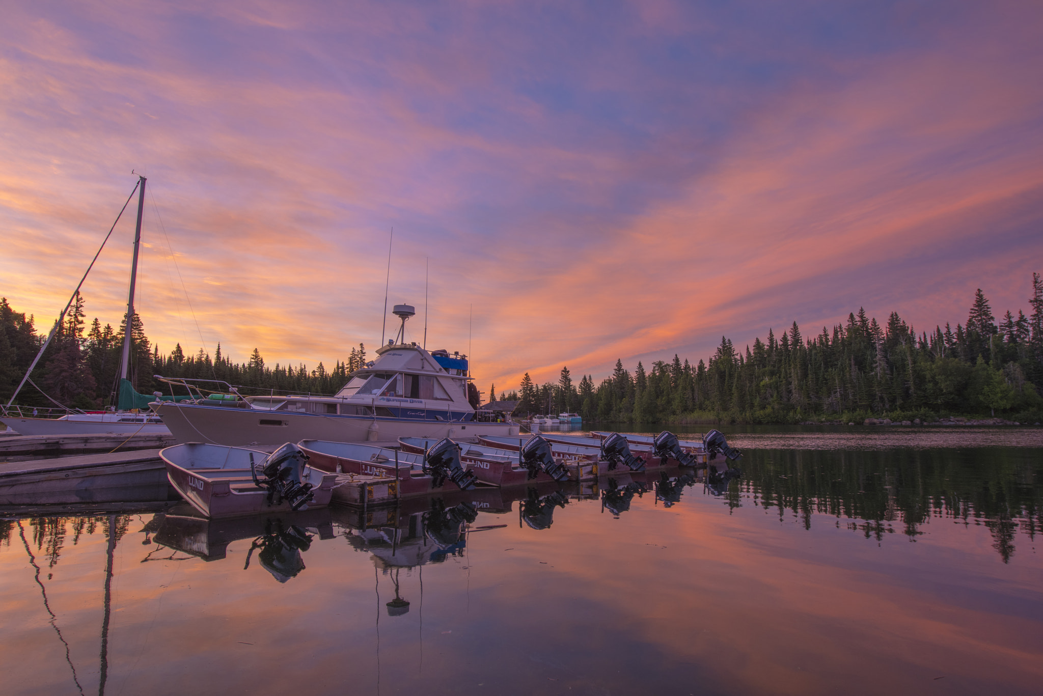 Nikon D810A sample photo. Sunrise at isle royale national park photography