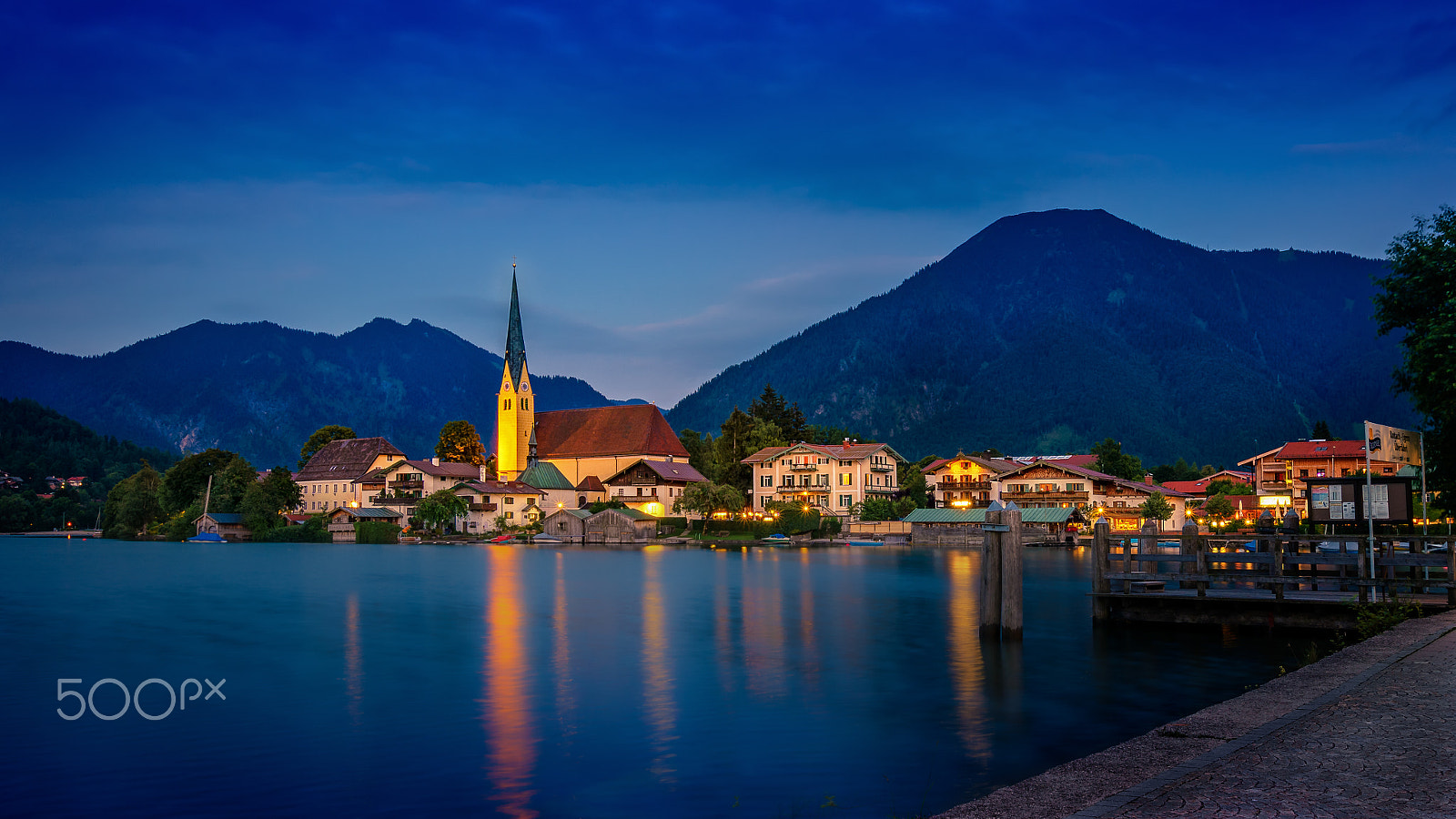 Sony a7R II + Sony DT 50mm F1.8 SAM sample photo. Summer blue hour in rottach-egern photography