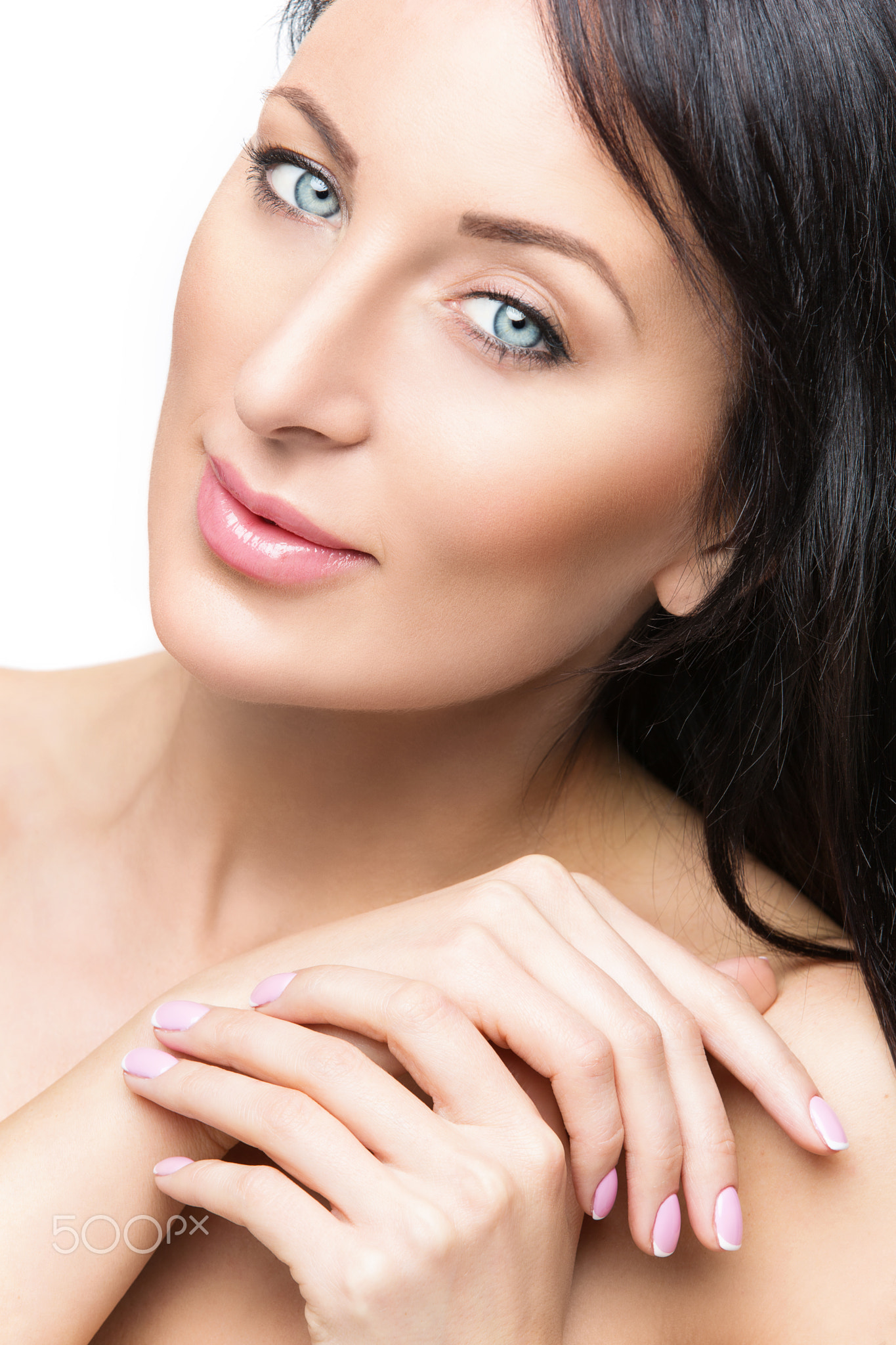 Woman with french manicure