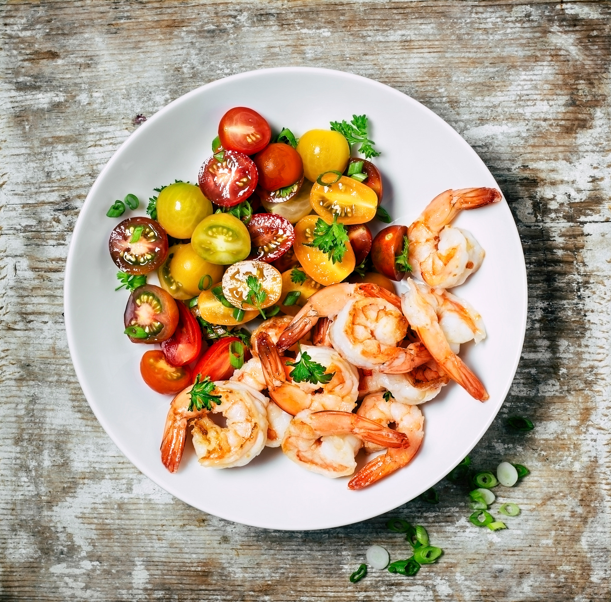 Sony SLT-A77 + Sony DT 50mm F1.8 SAM sample photo. Shrimp salad photography