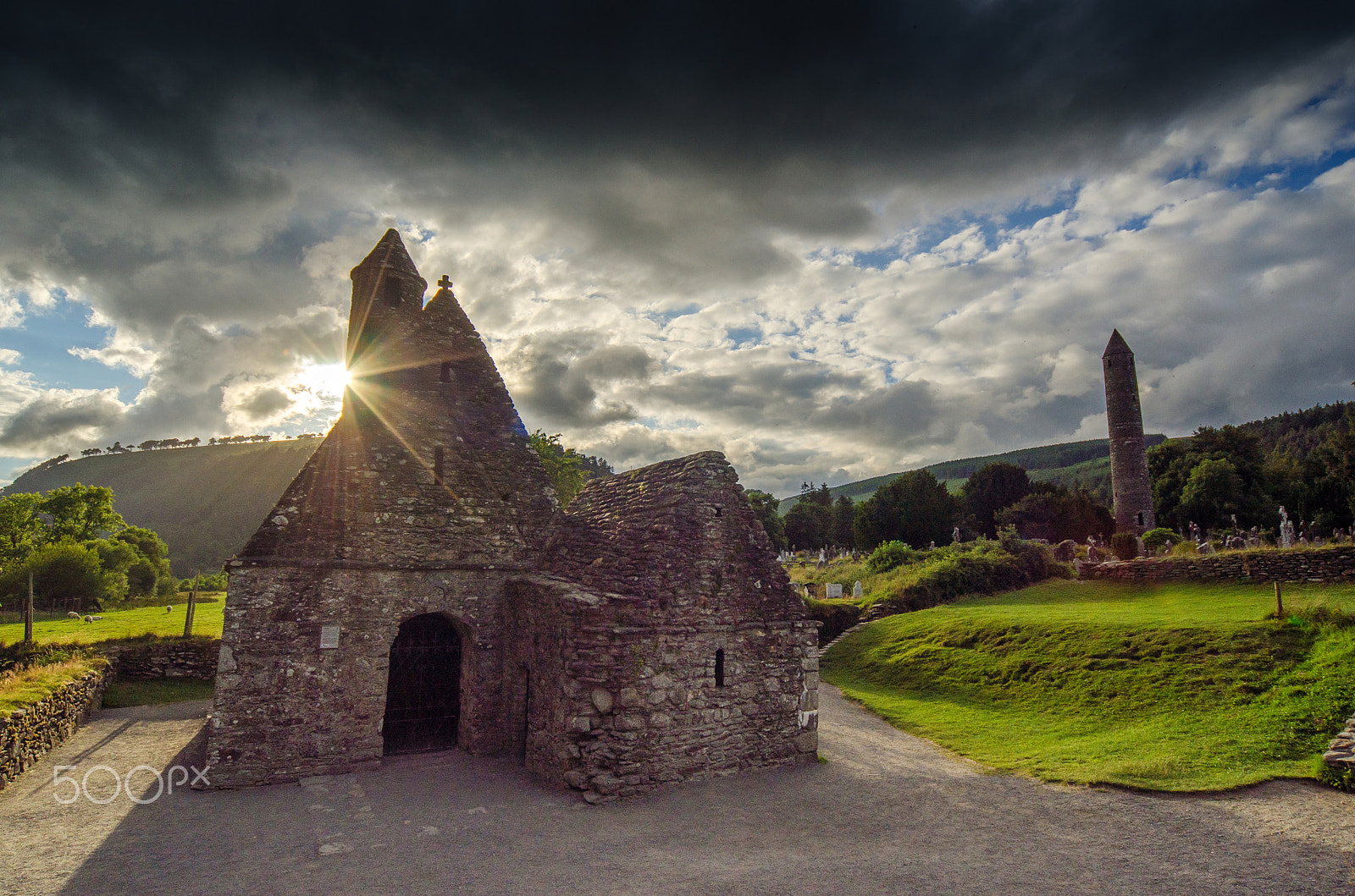 Nikon D7000 + Sigma 12-24mm F4.5-5.6 EX DG Aspherical HSM sample photo. St. kevin's church and the round tower, glendalough photography