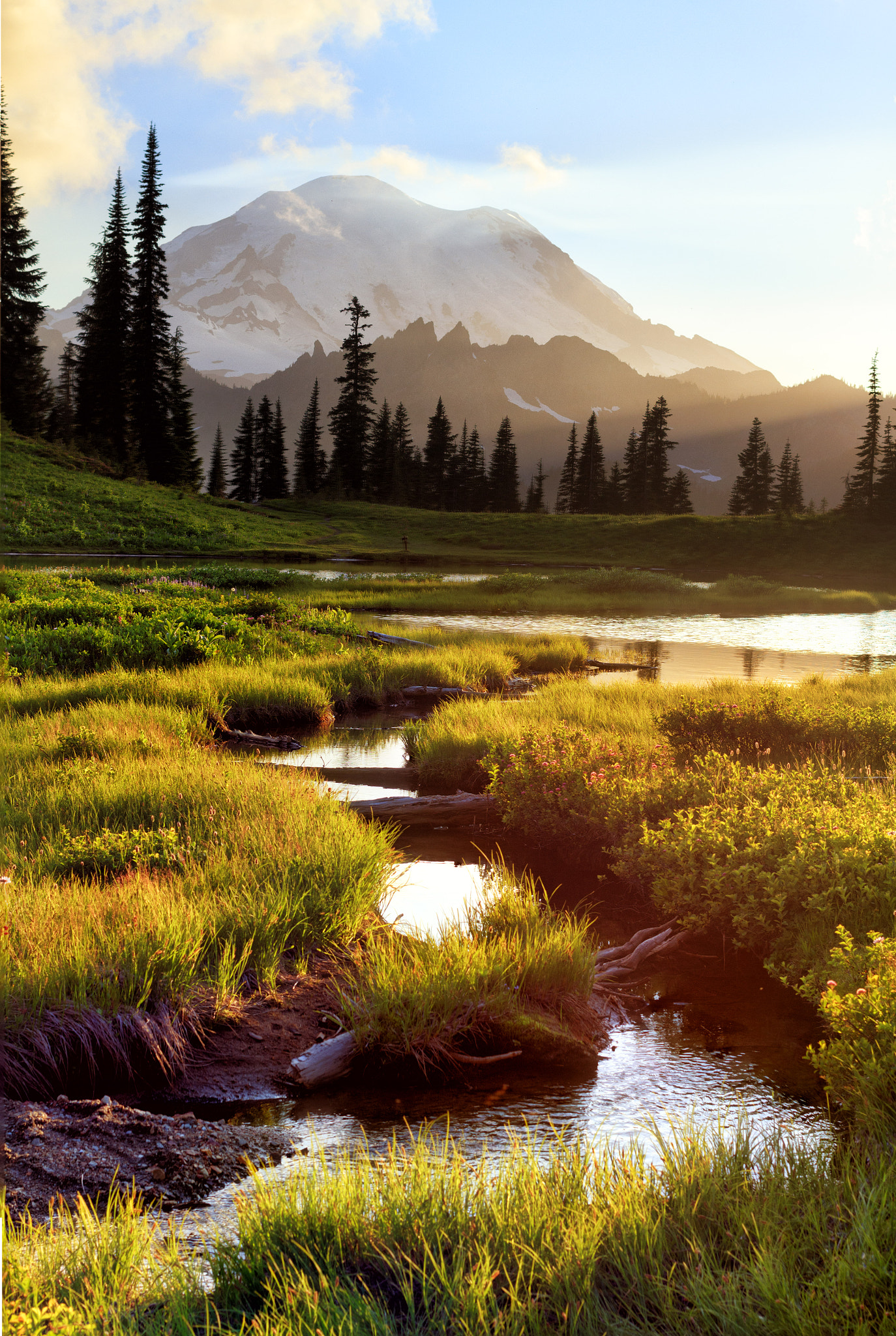 Canon EF 40mm F2.8 STM sample photo. The last light and leading curve, and of course the gorgeous mt rainier! photography