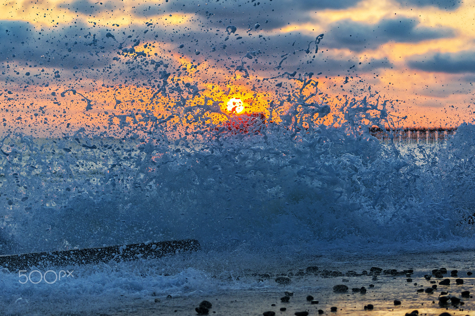 Nikon D3S sample photo. Huge waves crash onto the strand in oceanside photography