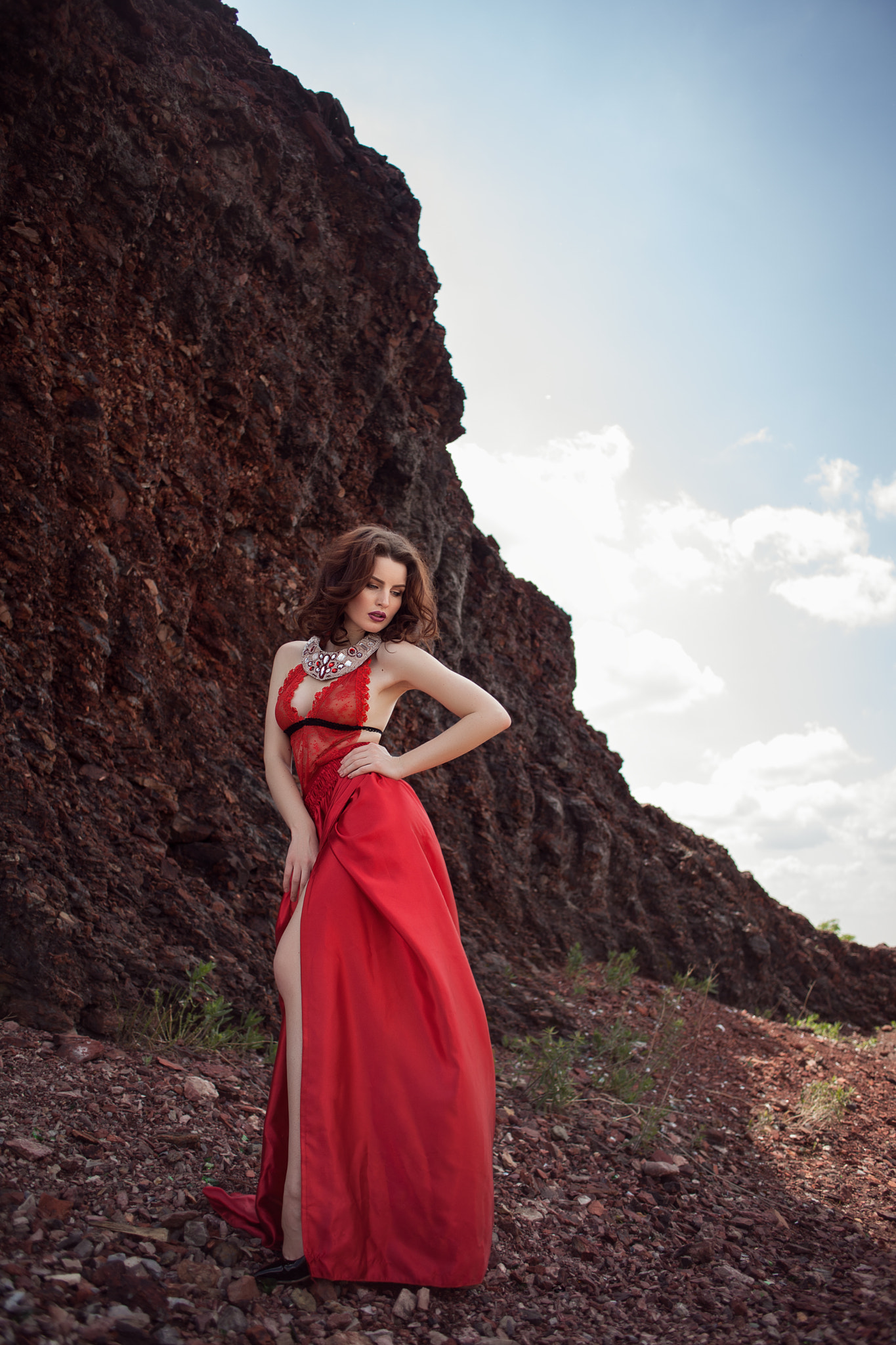 Canon EOS 5D Mark II + Canon EF 28mm F2.8 sample photo. Lady in red photography