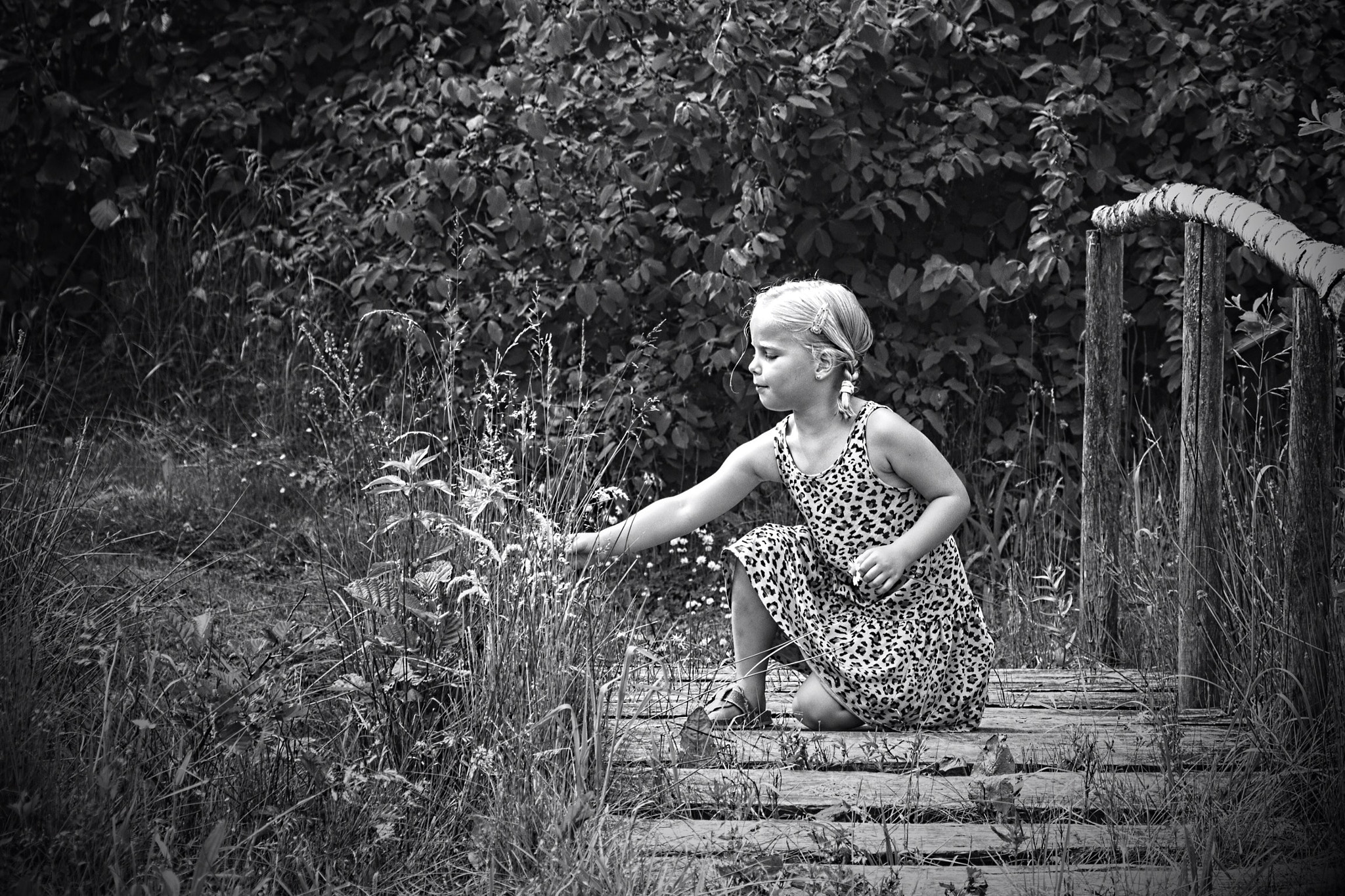 Canon EOS 600D (Rebel EOS T3i / EOS Kiss X5) + Canon EF 100-400mm F4.5-5.6L IS USM sample photo. Little girl picking flowers photography