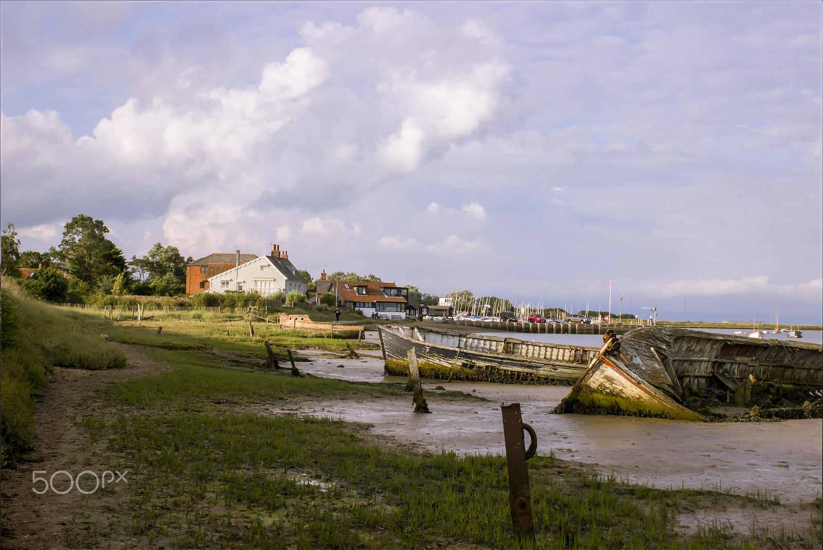 Canon EF 28-80mm f/3.5-5.6 USM sample photo. Orford quay, wrecks on the beach photography